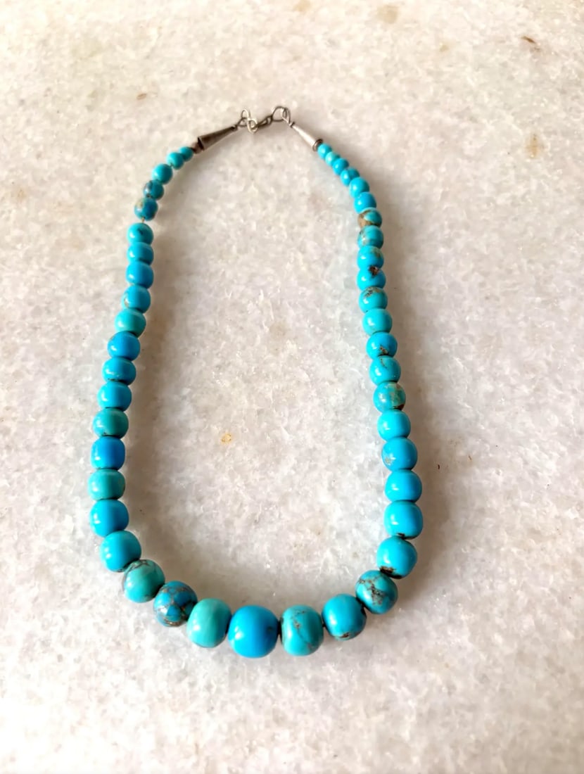 Vintage Native American Turquoise Beaded Necklace - 3
