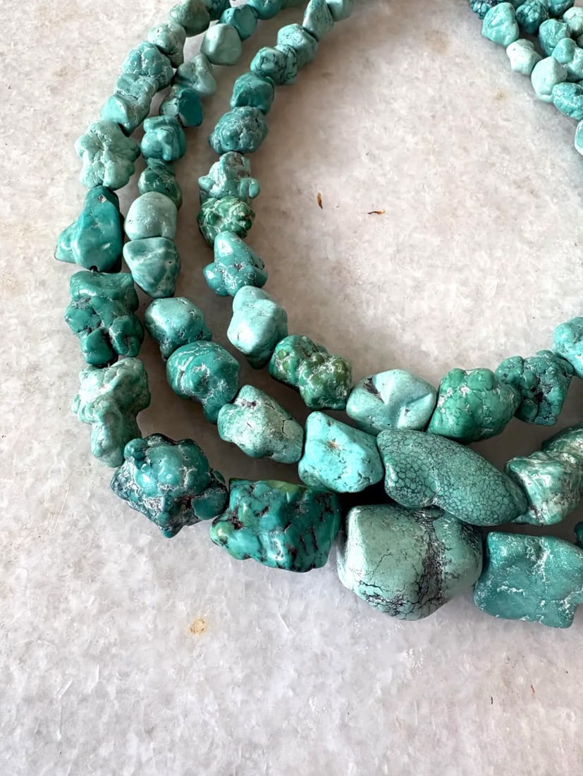 Vintage Jay King Chunky Multi-Strand Turquoise Necklace With Sterling Silver Glasp - 4
