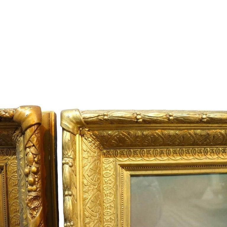 Pair Victorian Watercolor Portraits, Sister & Brother, Original Frames, C1890 - 16