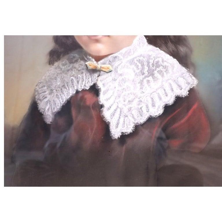 Pair Victorian Watercolor Portraits, Sister & Brother, Original Frames, C1890 - 7