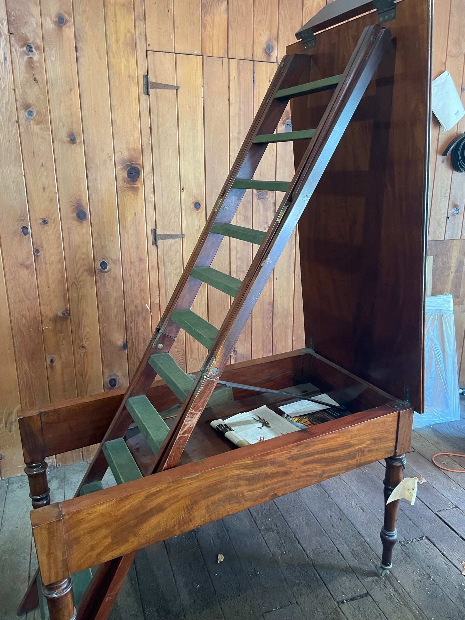 Antique English Metamorphic Library Steps Table - 3