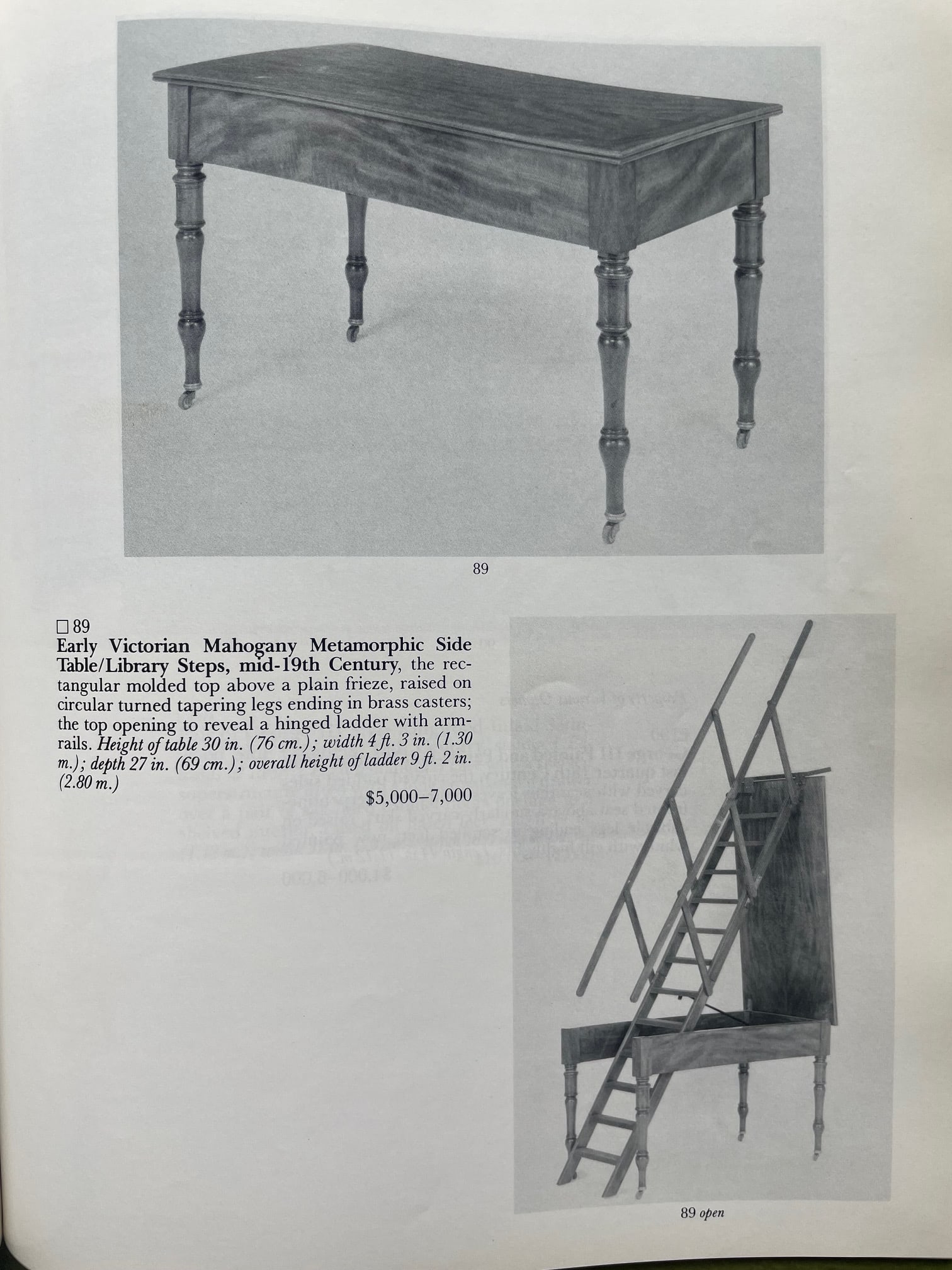 Antique English Metamorphic Library Steps Table - 6