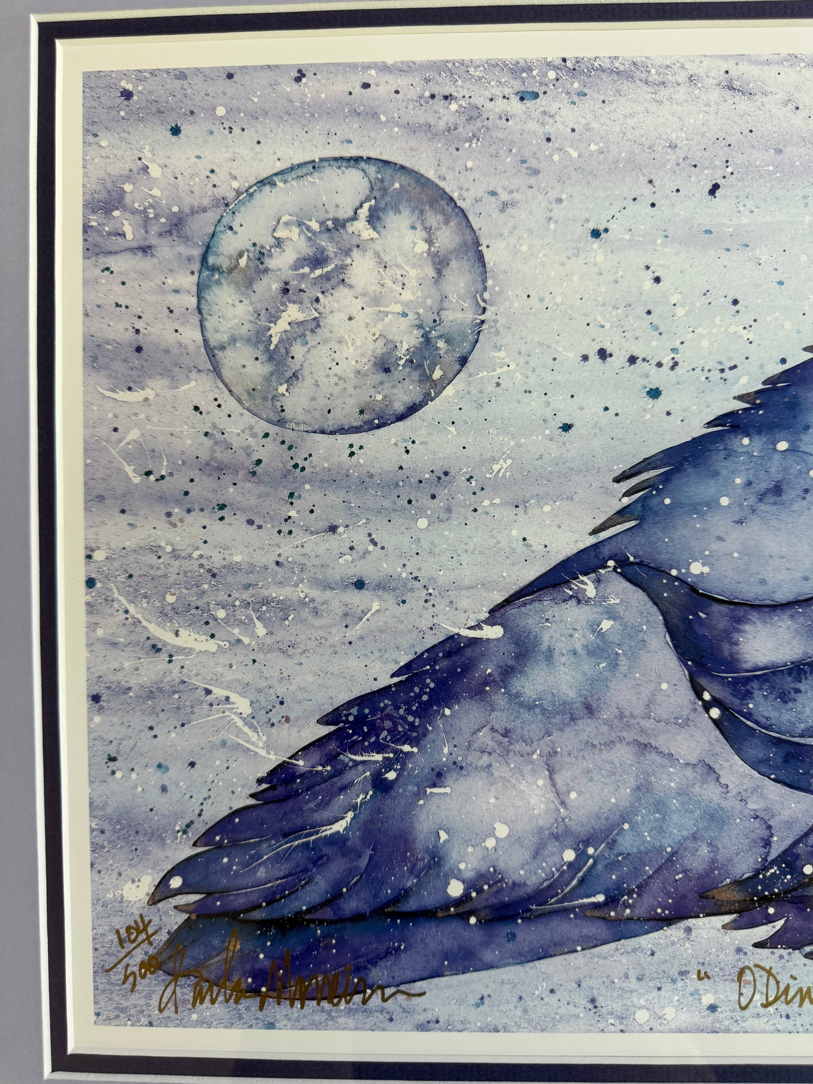 Karla Morreira "Odin's Witness" Signed Limited Edition Raven Art Print - 104/500 - 5