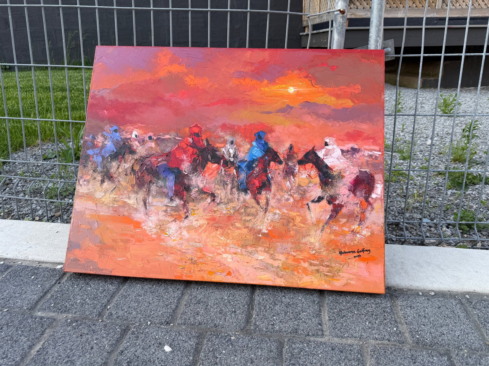 Golden Dust Thunder by Godfrey Afebuame, Oil on Canvas (2026) Impasto - 2