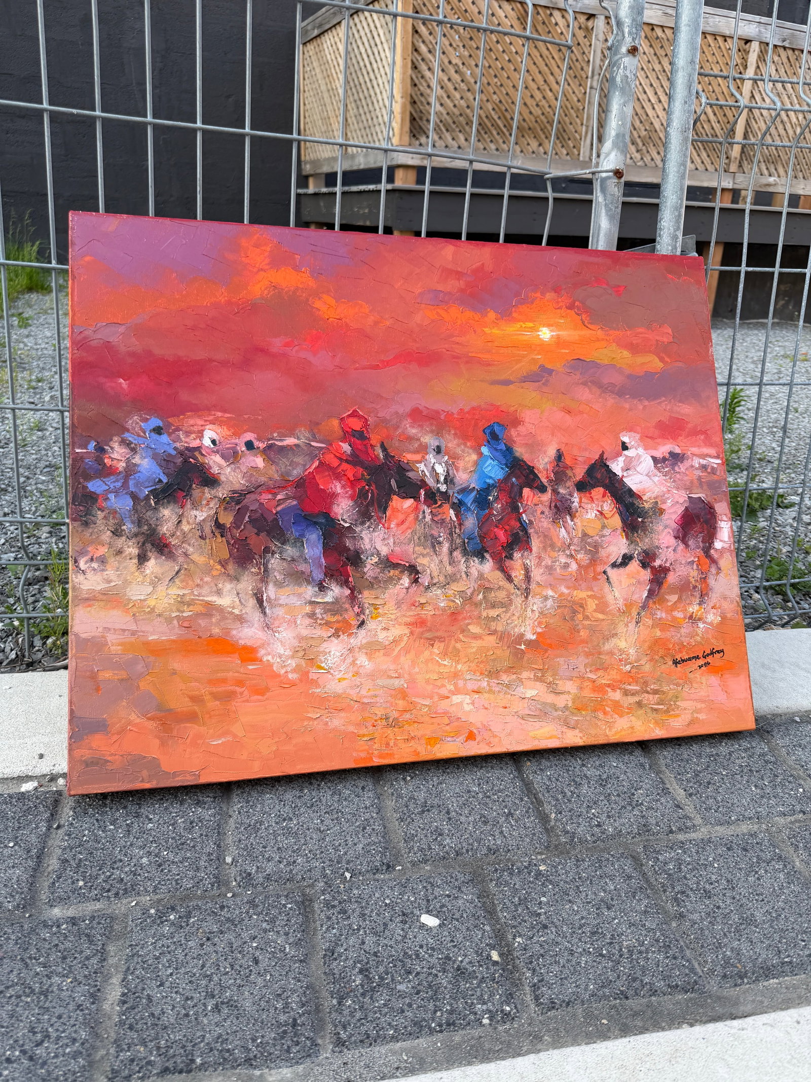 Golden Dust Thunder by Godfrey Afebuame, Oil on Canvas (2026) Impasto - 5