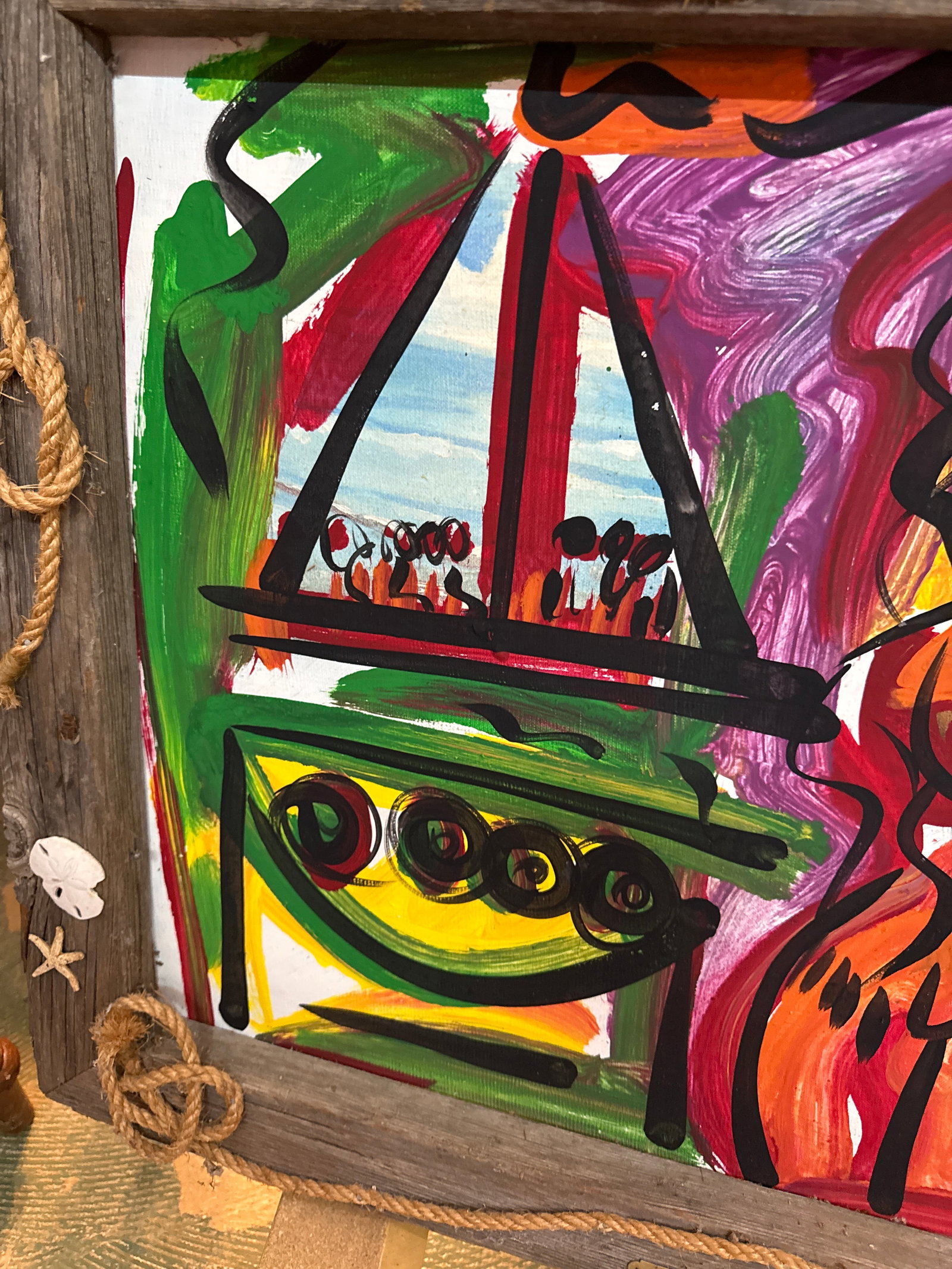 1970s Peter Keil Original Nautical Abstract Painting - 4