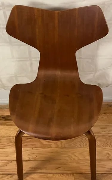 Very Rare Set: Arne Jacobsen Grand Prix Teak Dining Set by Fritz Hansen "” 3 Chairs + Matching - 3
