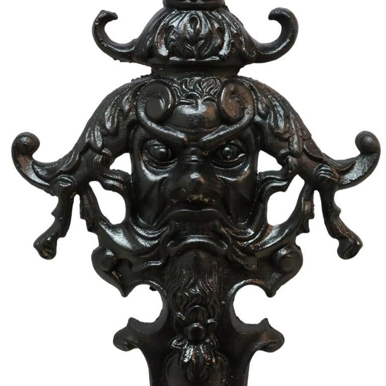 British Embossed Figural & Floral Cast Iron Umbrella Stand, Signed, C1880 - 2