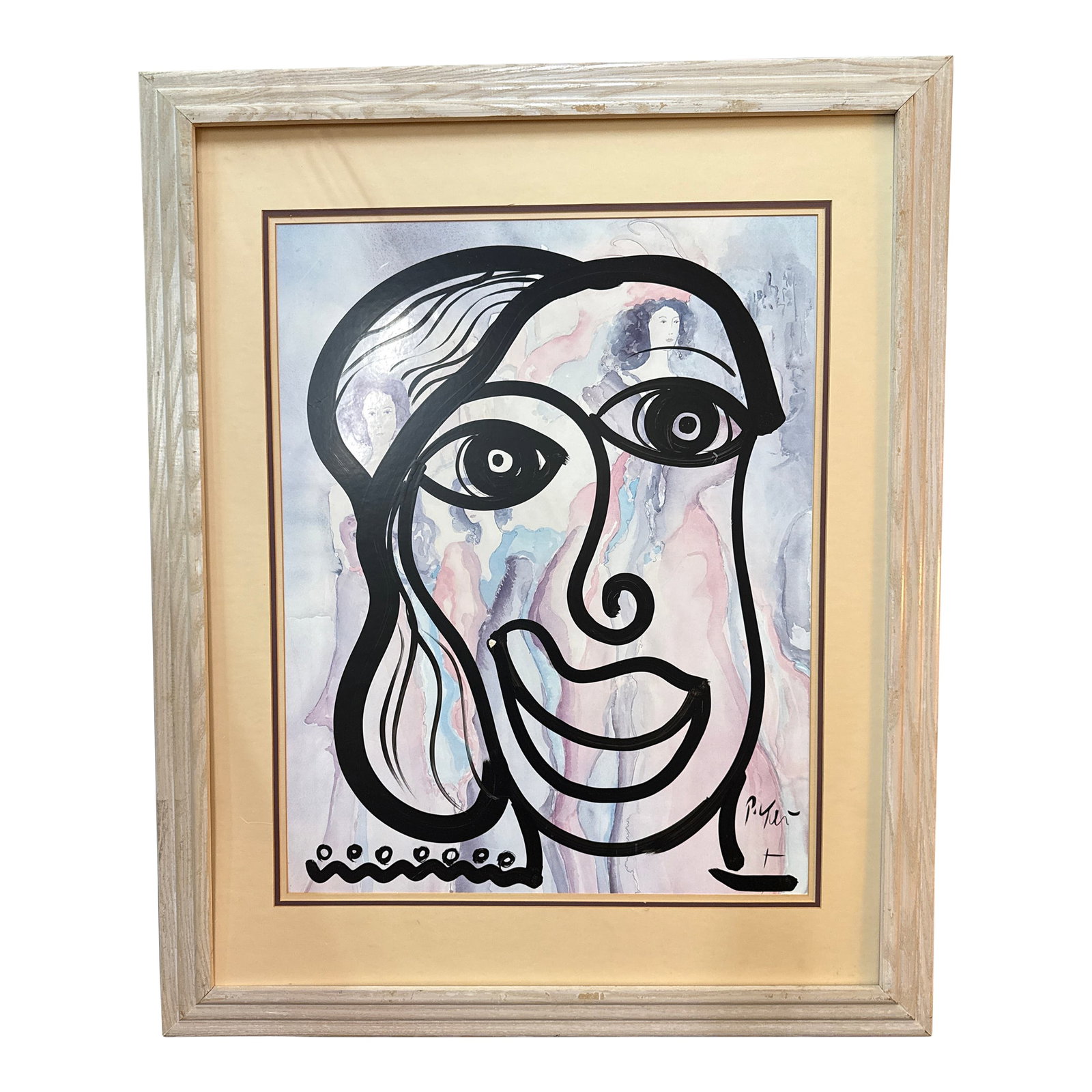1970s Original Peter Keil Abstract Portraiture Painting (1 of 7)