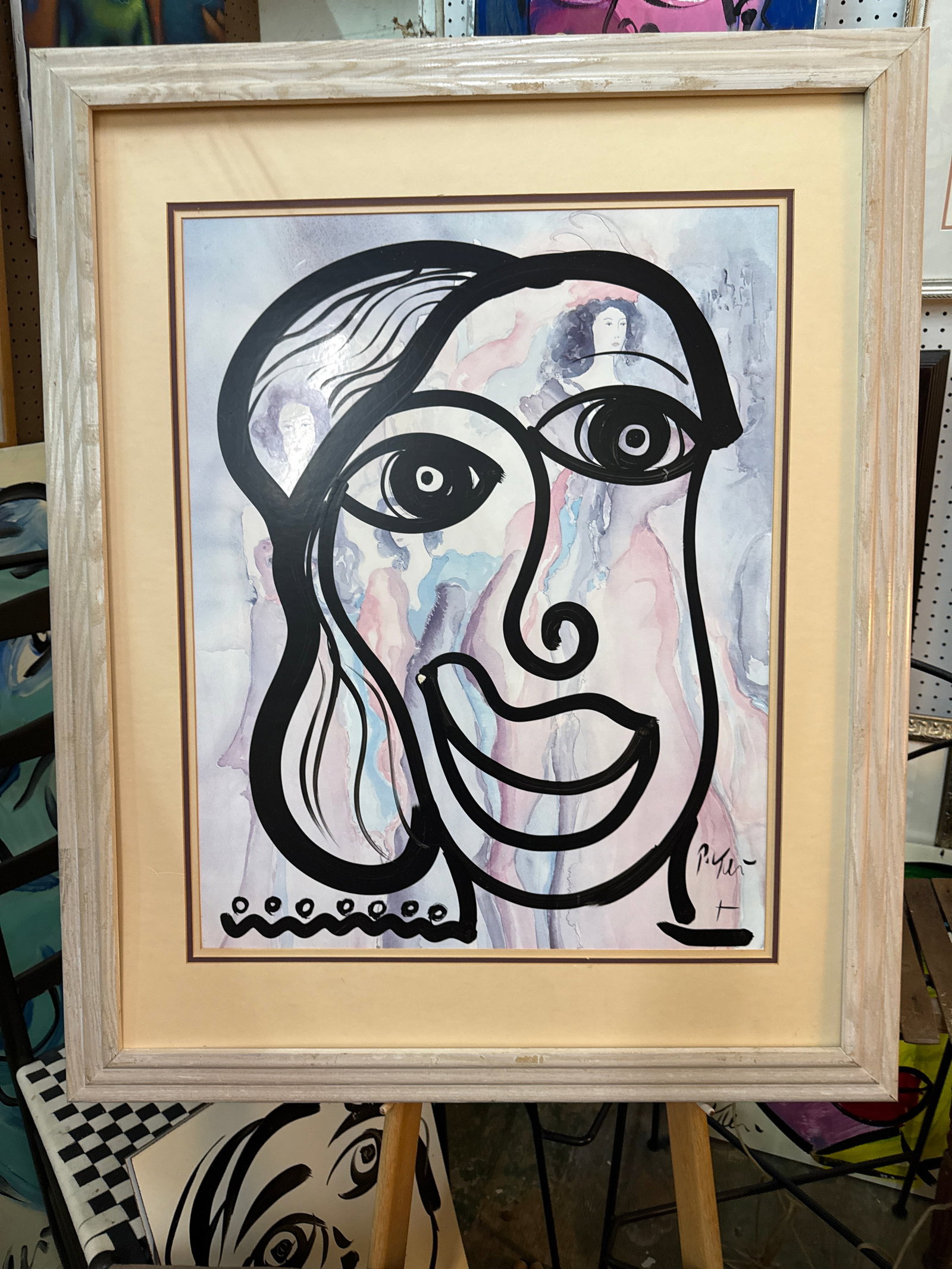 1970s Original Peter Keil Abstract Portraiture Painting - 2