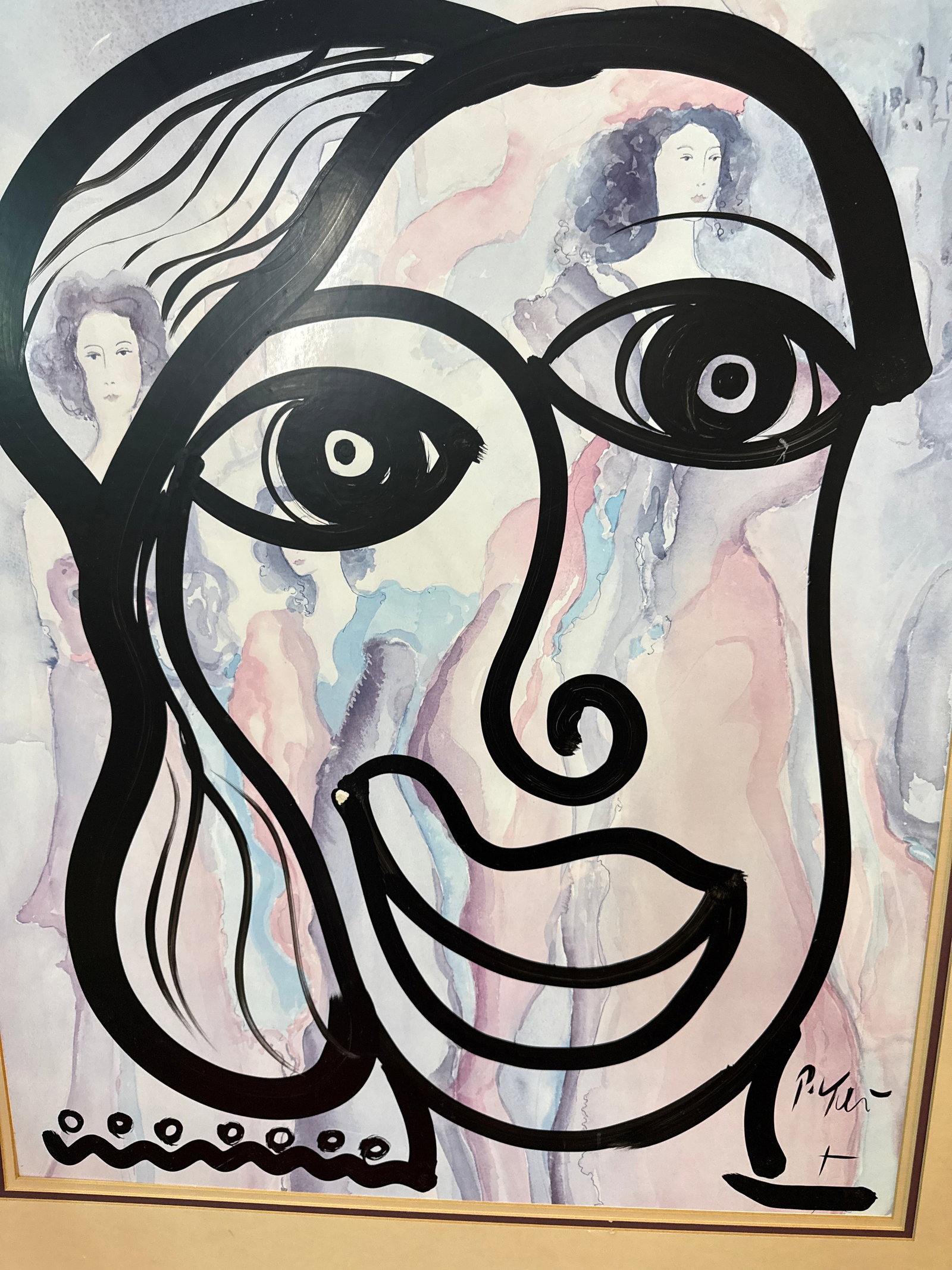 1970s Original Peter Keil Abstract Portraiture Painting - 4