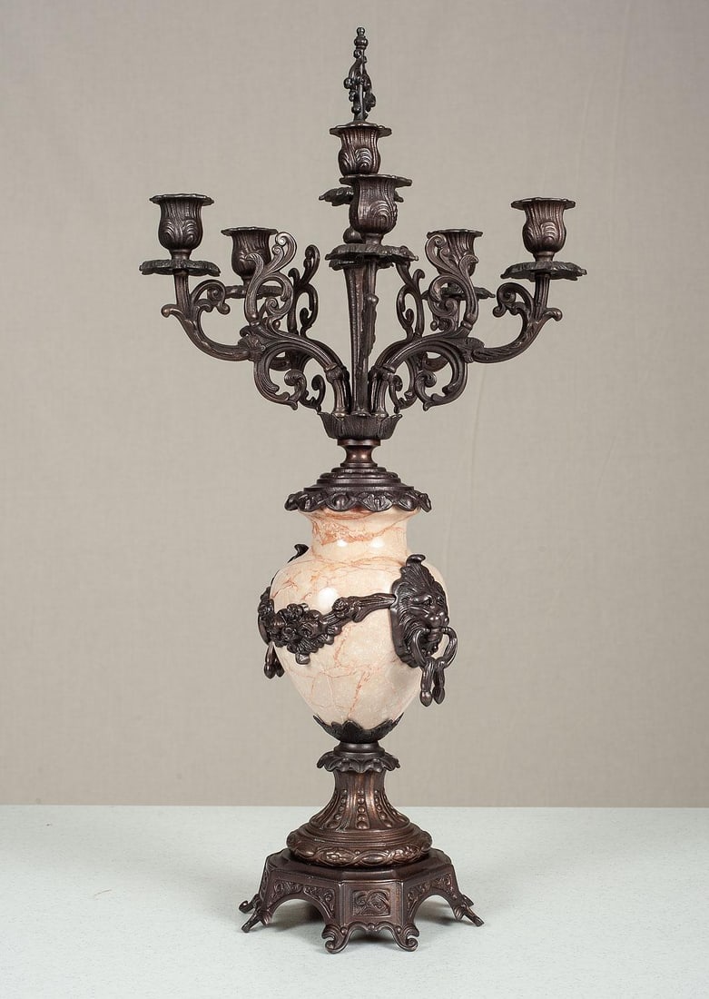 Classical Italian Mantel Clock and Candelabra Set - 2
