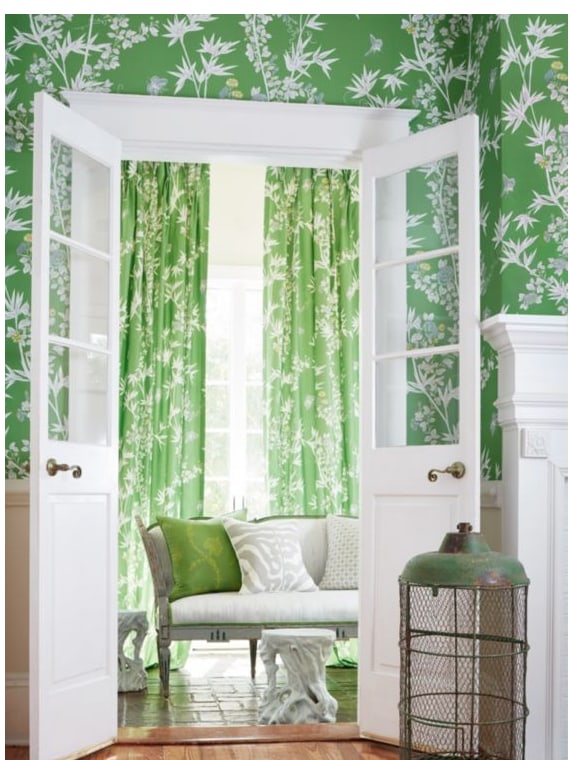 Scalamandre Jardin De Chine in Jade Green - 2