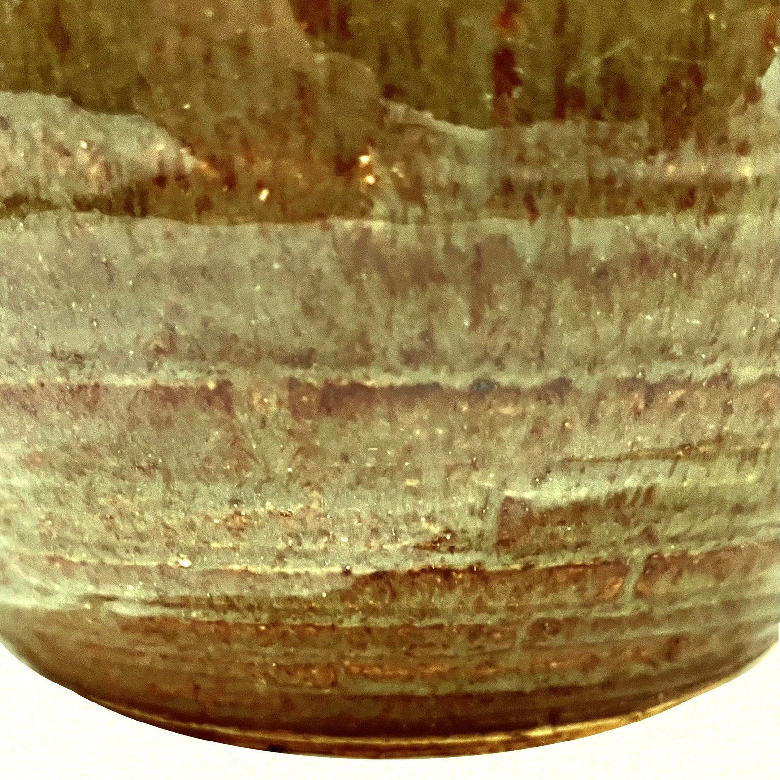 1980's Studio Pottery Olive Green Stoneware Vessel - Nipple Top Opening - Ken Edwards Montana Potter - 7