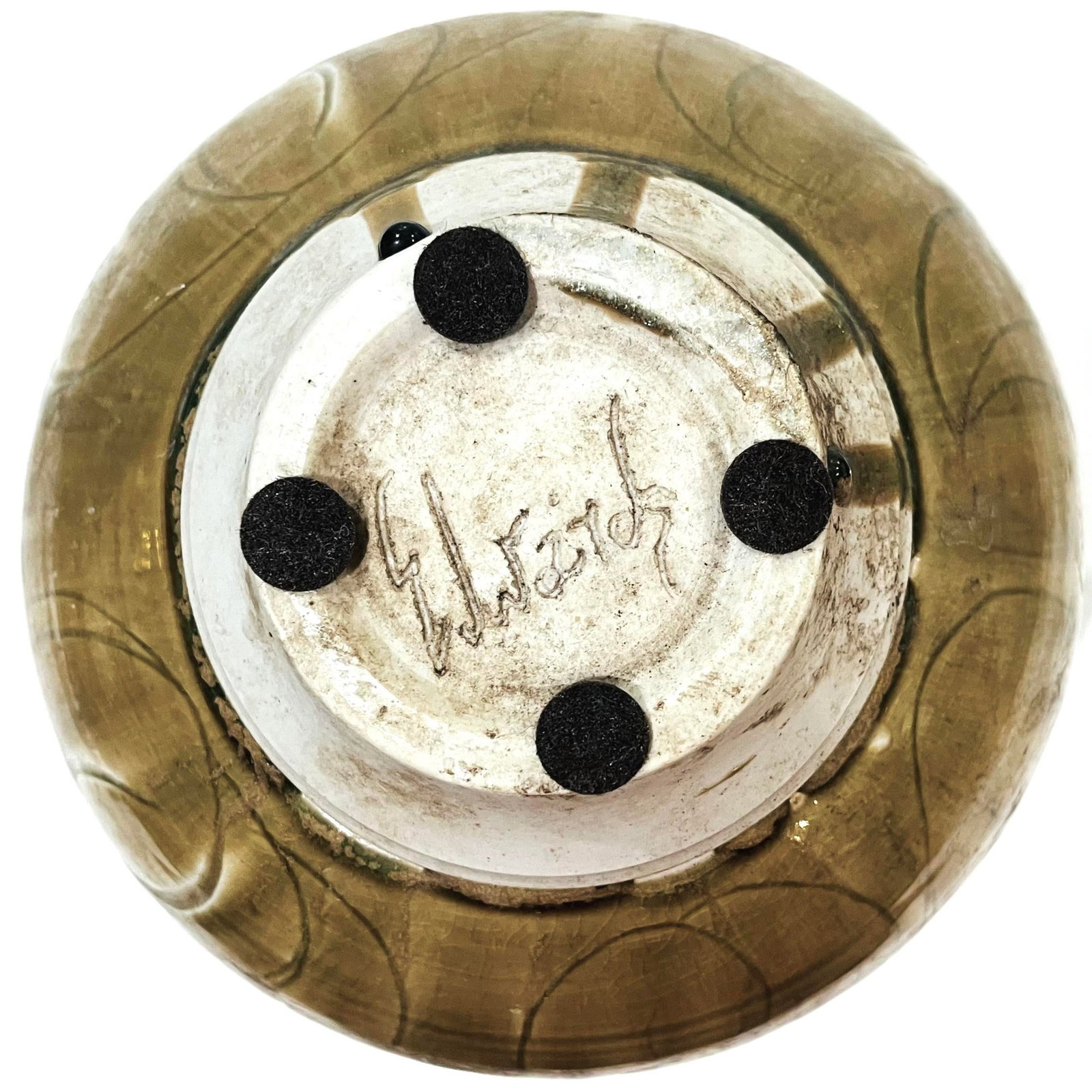 1970's Hand-Crafted Porcelain Jar With Incised Wheat Decoration - Ken Edwards Montana Potter - 7