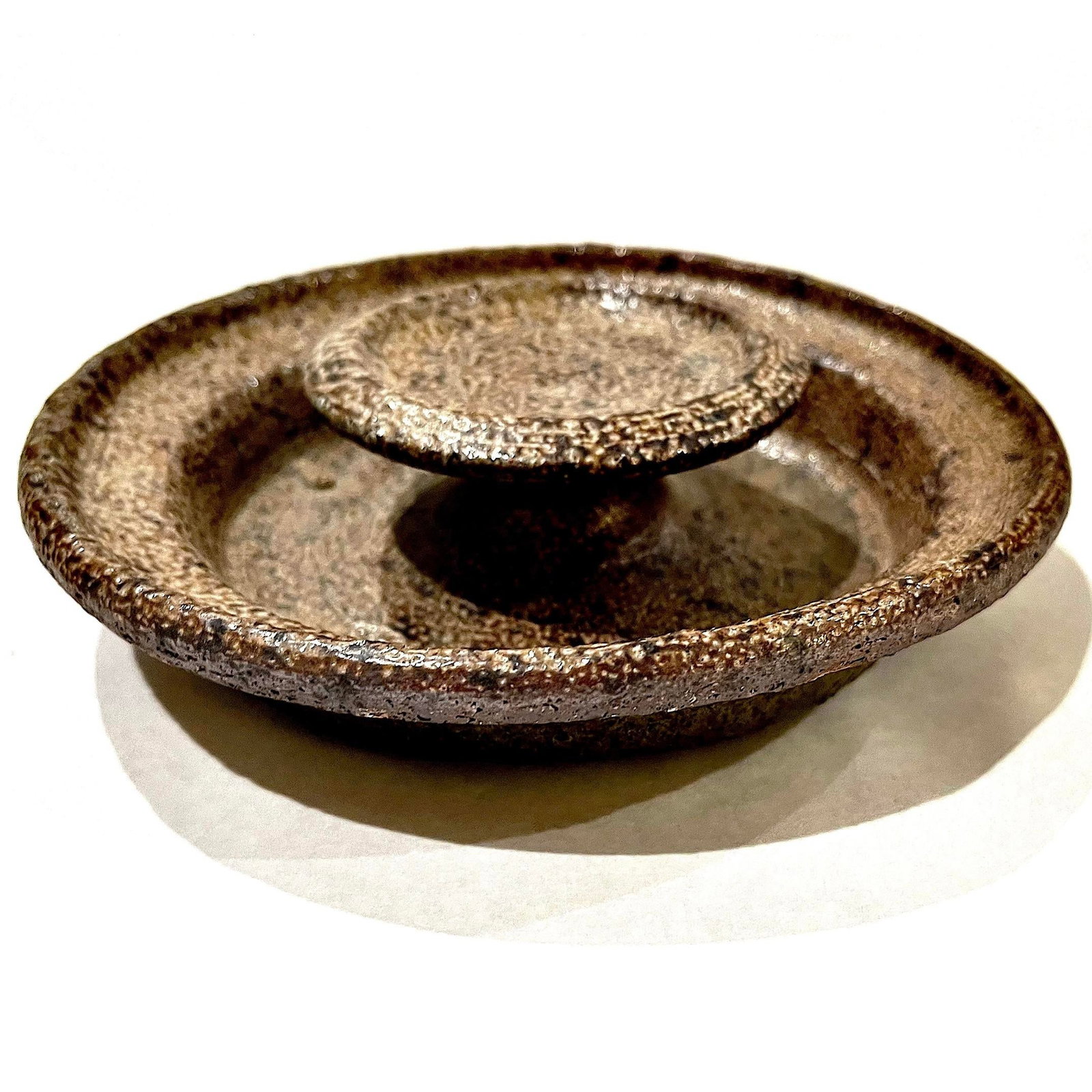 1970's Salt Glaze Stoneware Ridged Studio Pottery Jar With Lid - Ken Edwards Montana Potter - 6