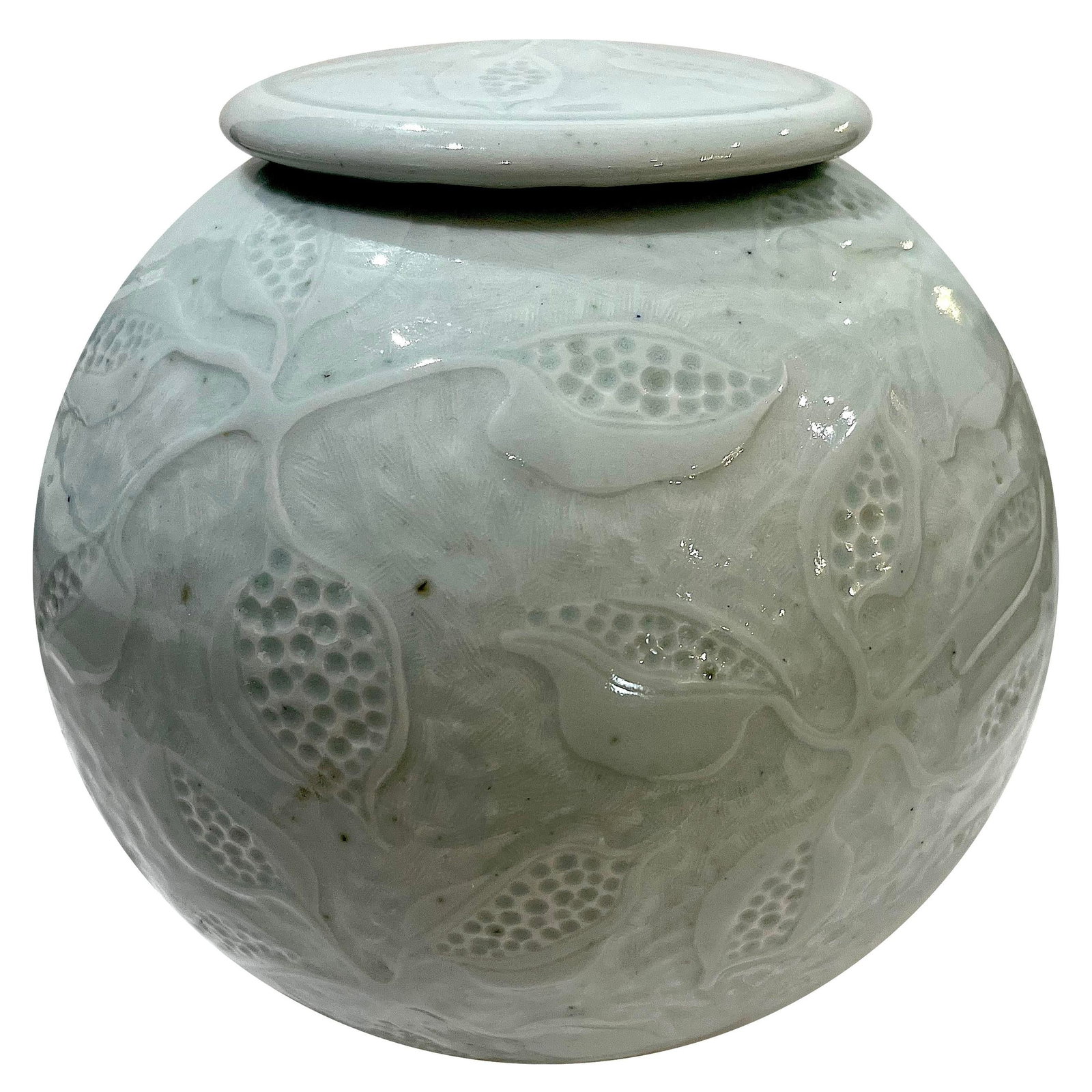 1980's Celadon Porcelain Moon Jar With Lid - Ken Edwards Montana Potter - 6