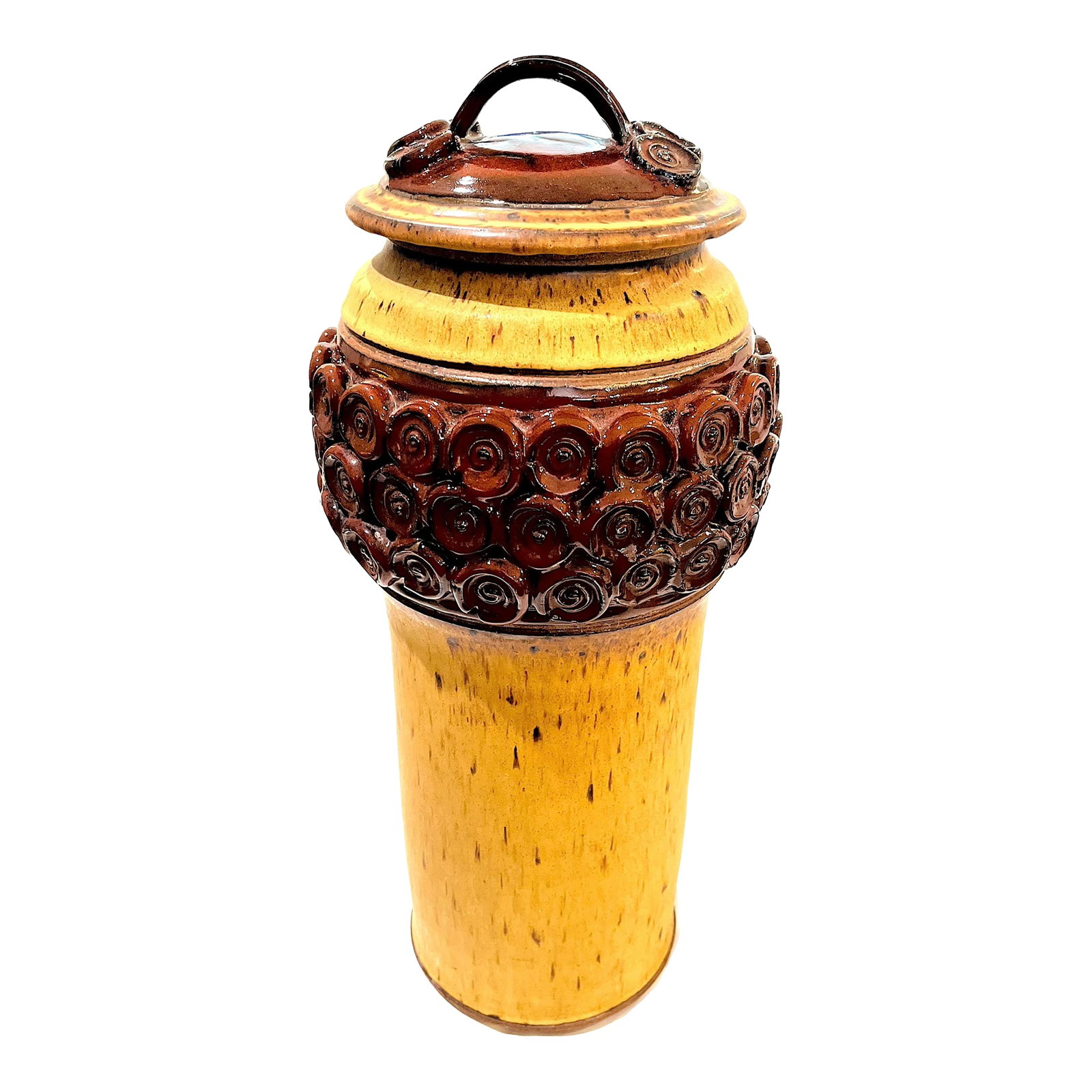 Massive 1980's Hand-Crafted Stoneware Pottery Jar With Lid - Ken Edwards Montana Potter (1 of 12)