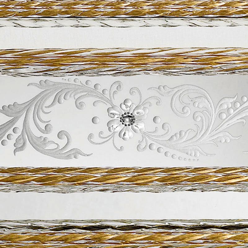 Hand-Engraved Venetian Mirror With Amber Murano Glass - 5