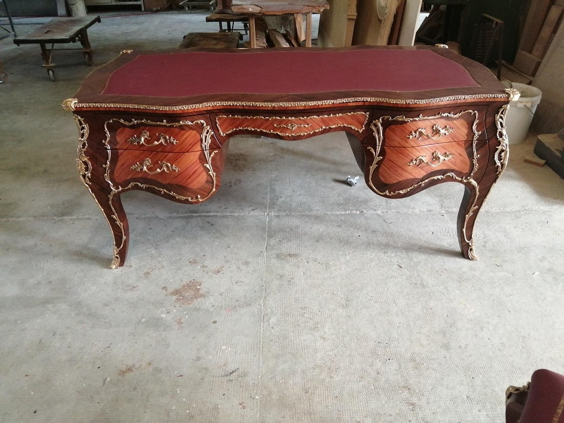 Rosewood Writing Desk With Leather Top - 3