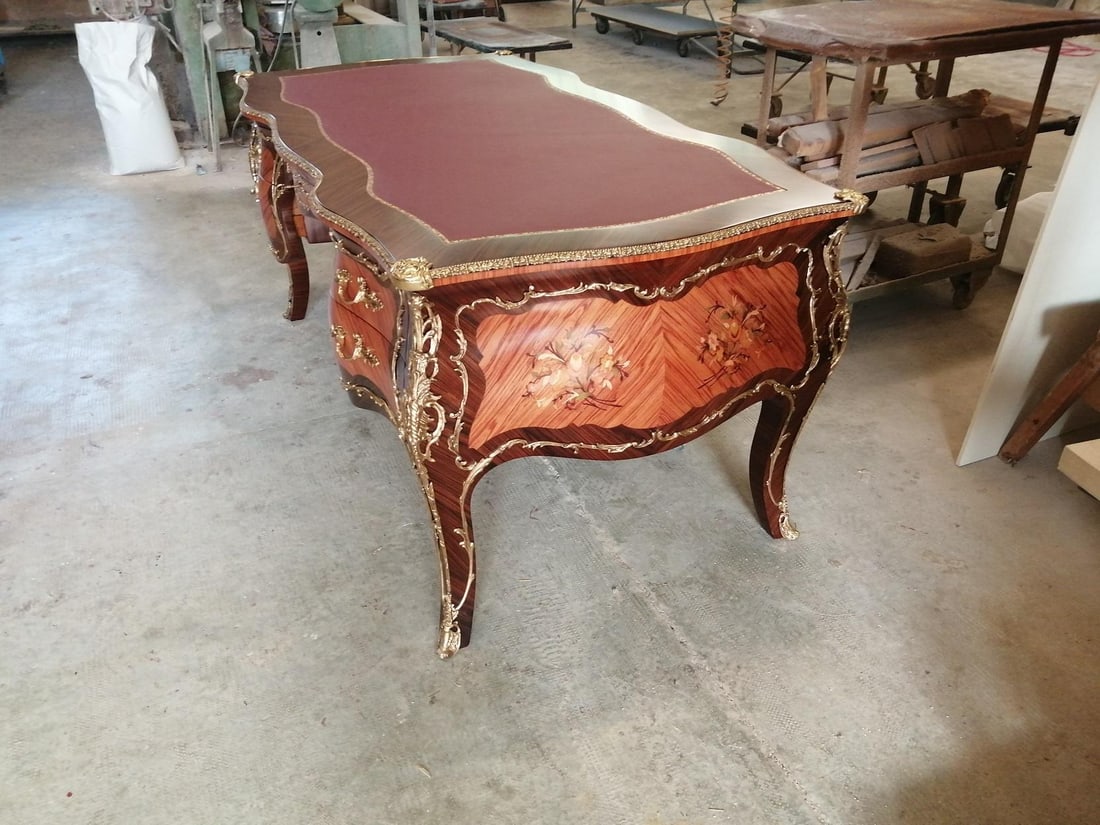 Rosewood Writing Desk With Leather Top - 6