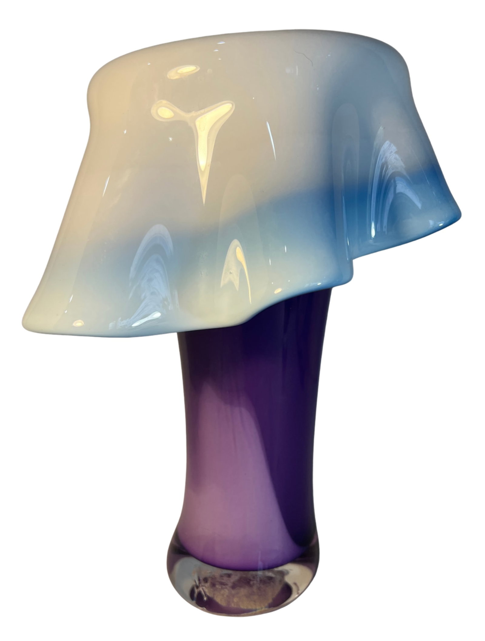 Art Glass Purple White Draped Vase Signed Rich Pitkethly - 11