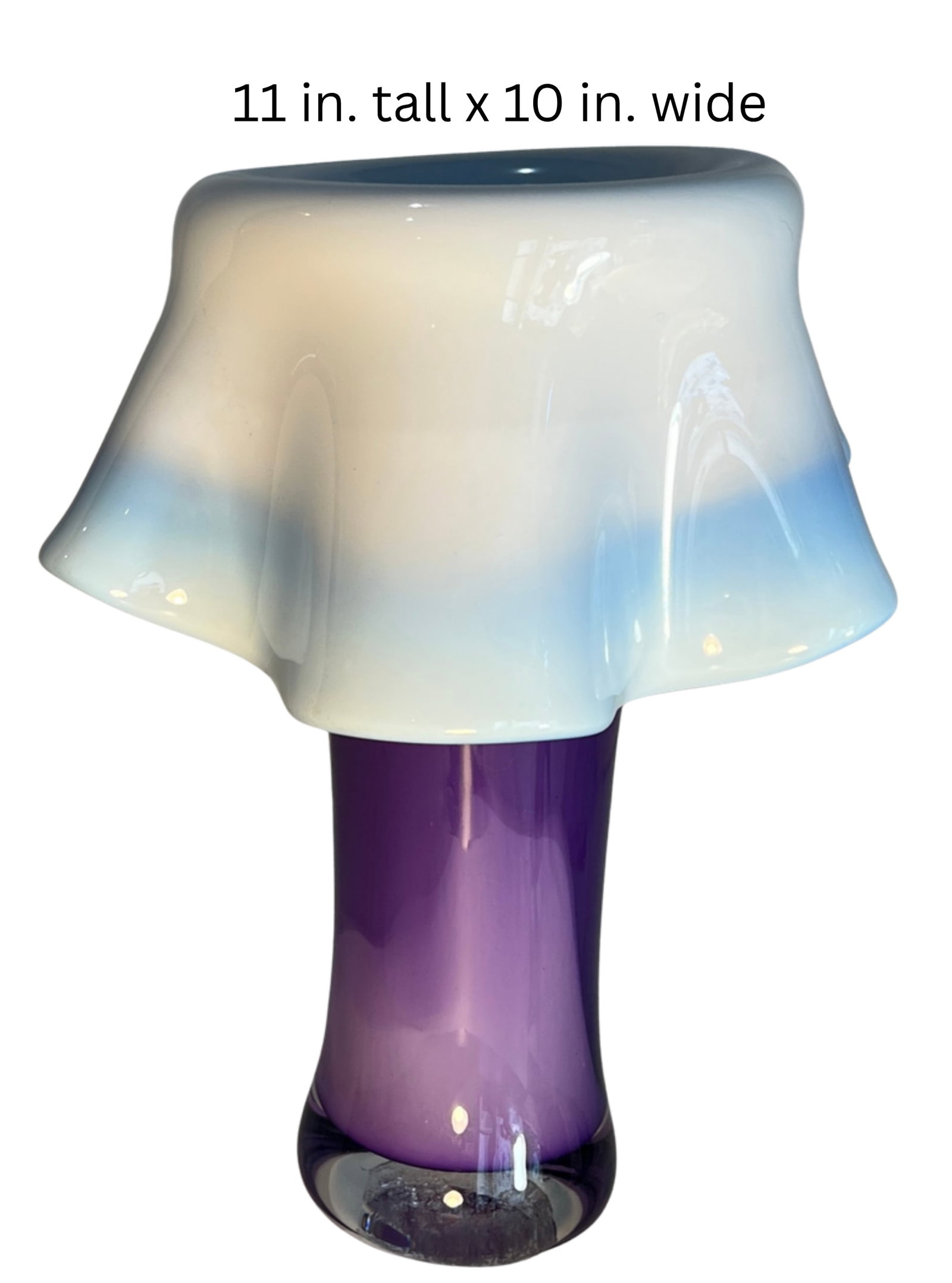 Art Glass Purple White Draped Vase Signed Rich Pitkethly - 18