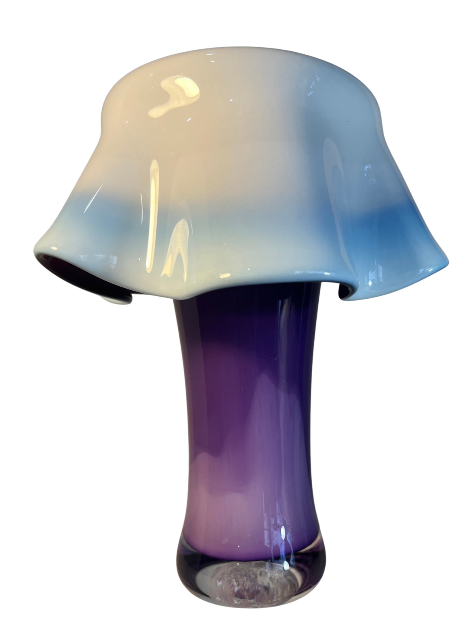 Art Glass Purple White Draped Vase Signed Rich Pitkethly - 5