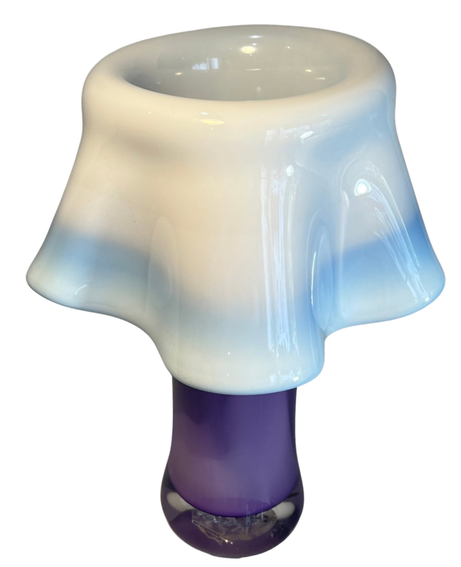 Art Glass Purple White Draped Vase Signed Rich Pitkethly - 9