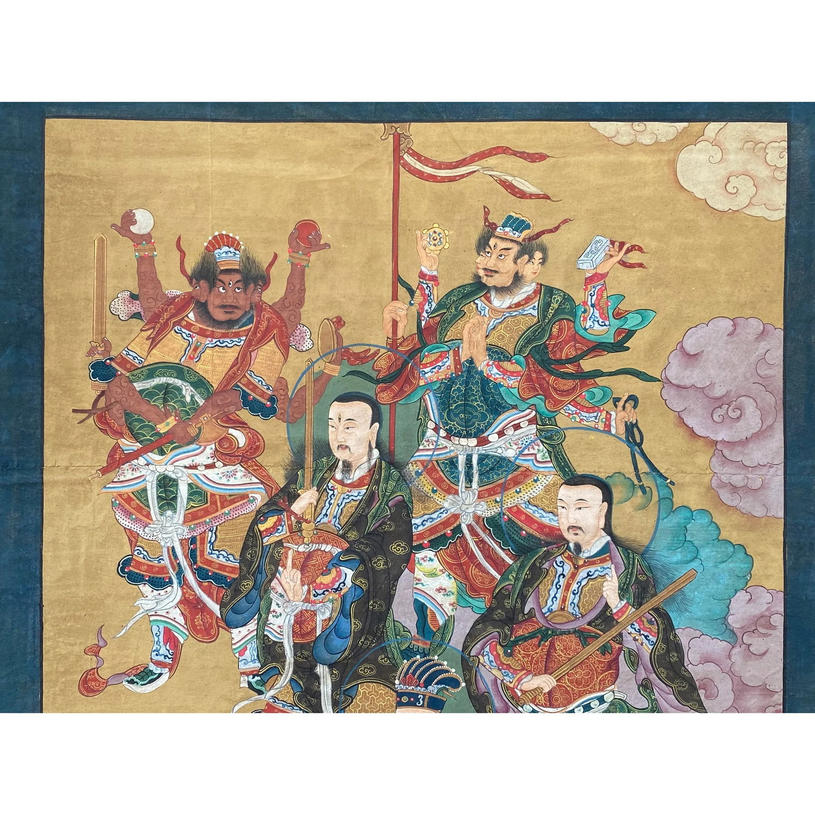Large Chinese Canvas Art of the Three Great Emperor - Officials - 5
