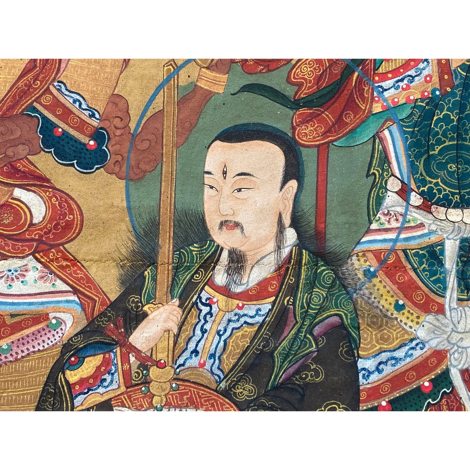Large Chinese Canvas Art of the Three Great Emperor - Officials - 6