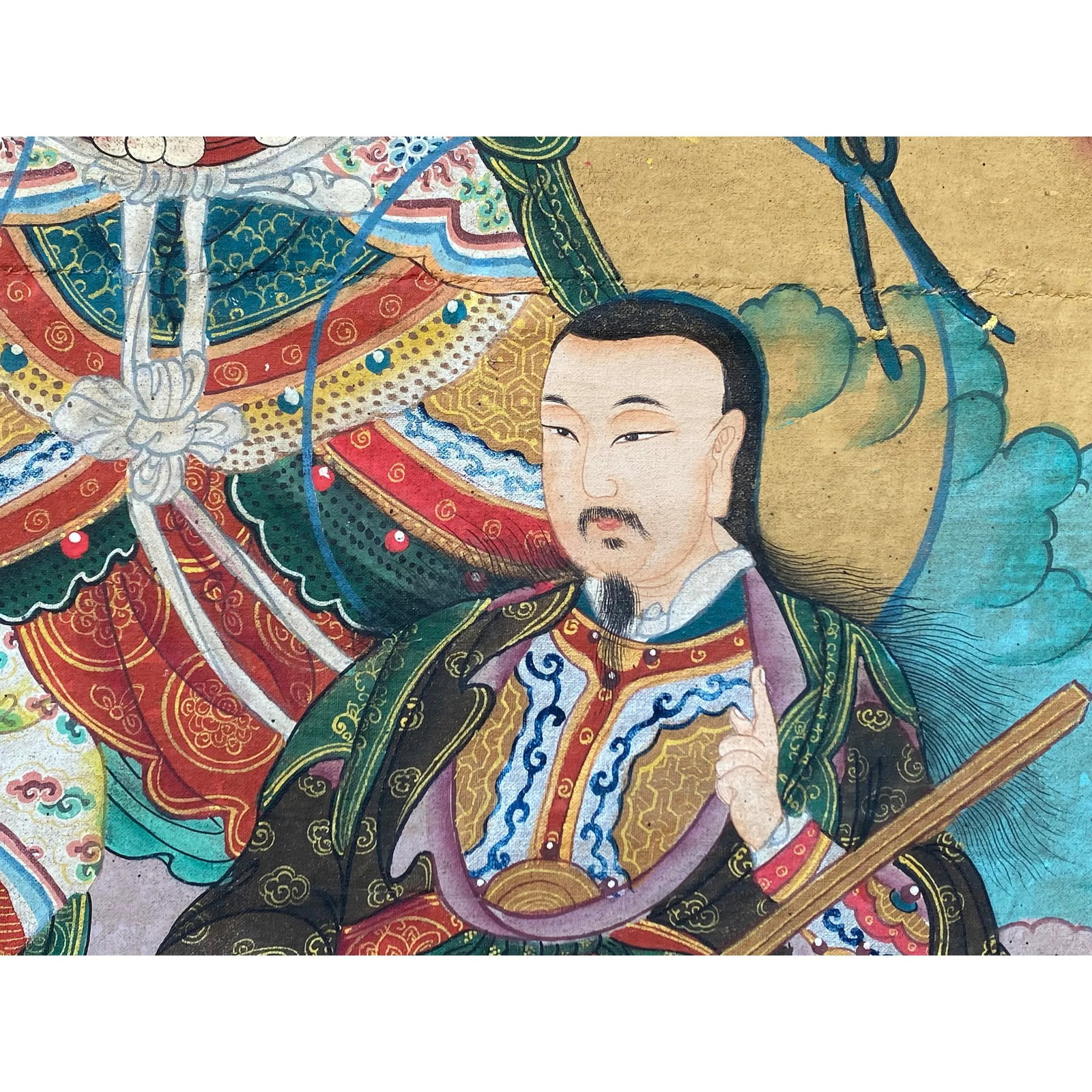 Large Chinese Canvas Art of the Three Great Emperor - Officials - 7