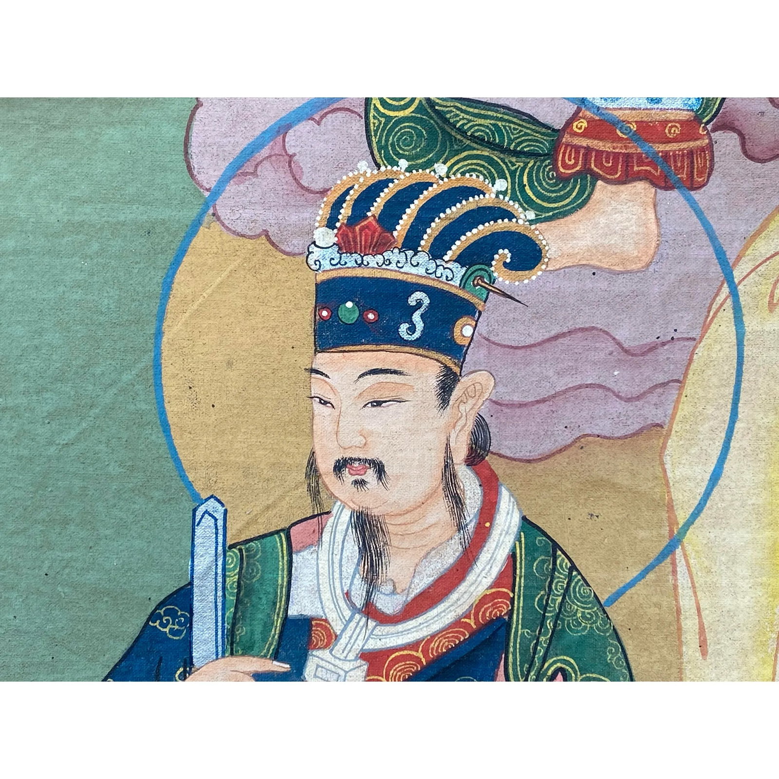 Large Chinese Canvas Art of the Three Great Emperor - Officials - 8