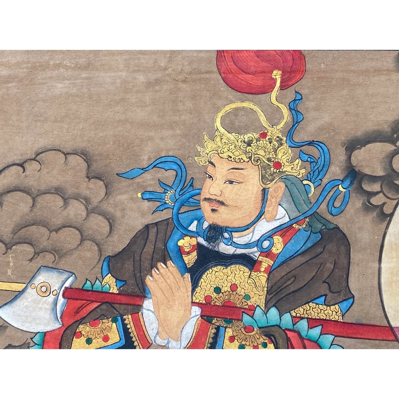 Large Chinese Canvas Art of Part of Sixteen Arhats With Guards Theme - 6