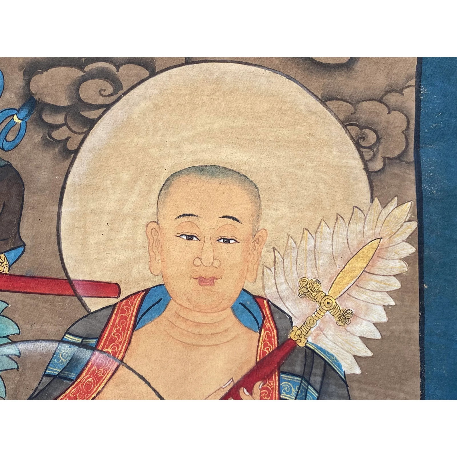 Large Chinese Canvas Art of Part of Sixteen Arhats With Guards Theme - 7