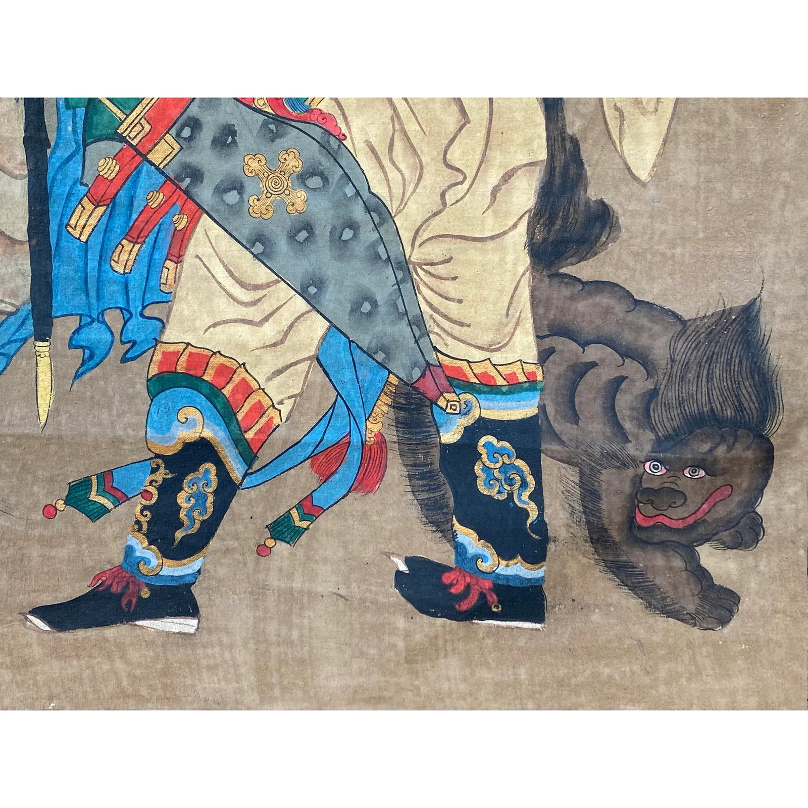 Large Chinese Canvas Art of Part of Sixteen Arhats With Guards Theme - 8