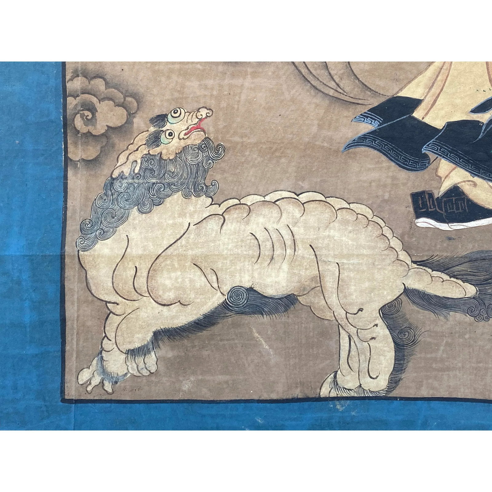 Large Chinese Canvas Art of Part of Sixteen Arhats With Guards Theme - 9