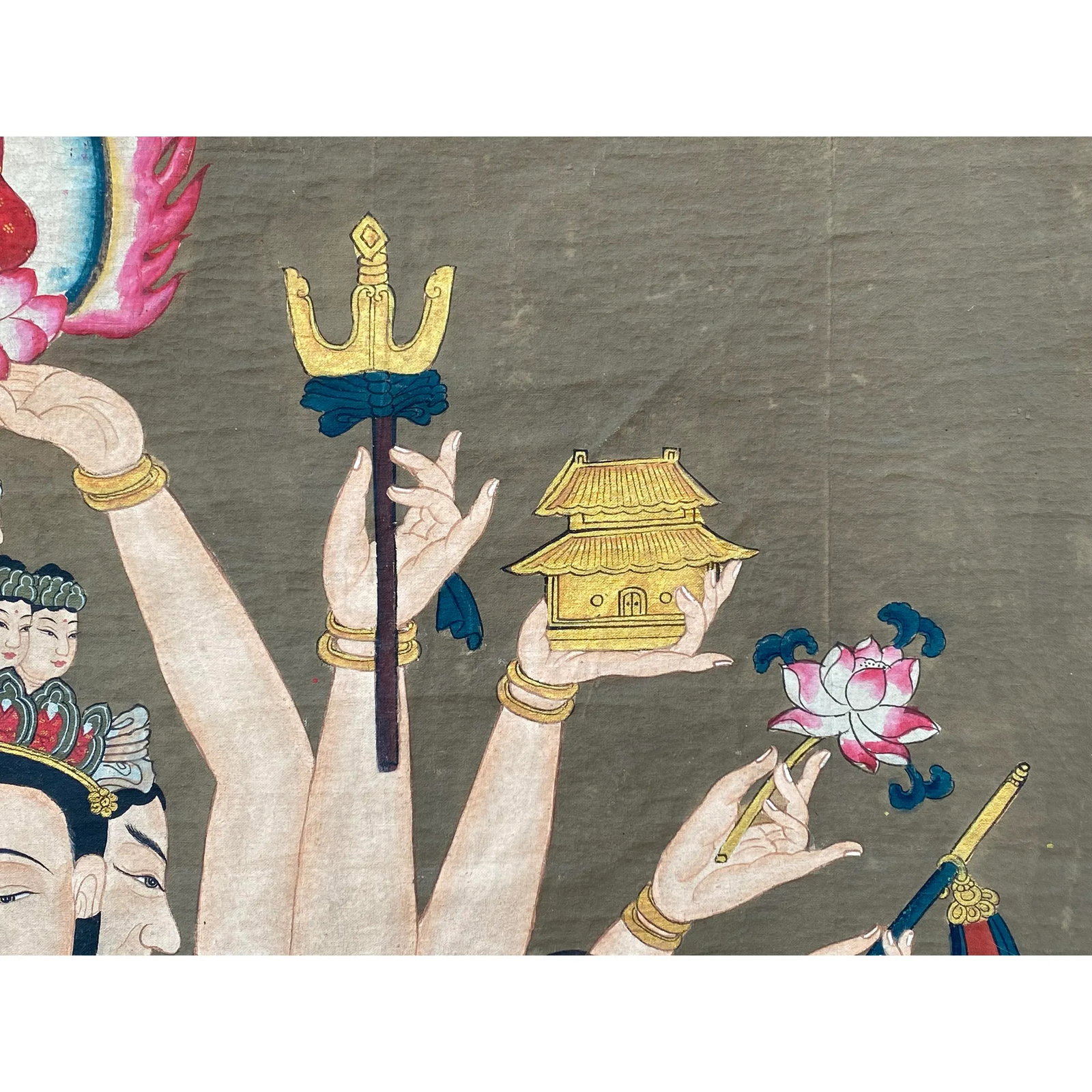 Large Chinese Canvas Art of 24 Arms Bodhisattva Kwan Yin Avalokitesvara - 10