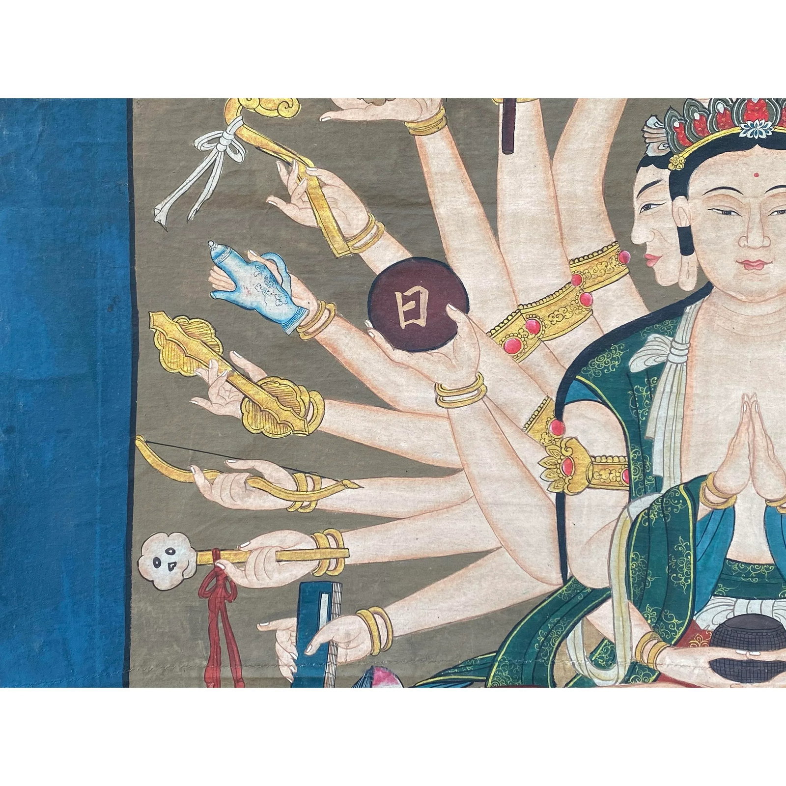 Large Chinese Canvas Art of 24 Arms Bodhisattva Kwan Yin Avalokitesvara - 8