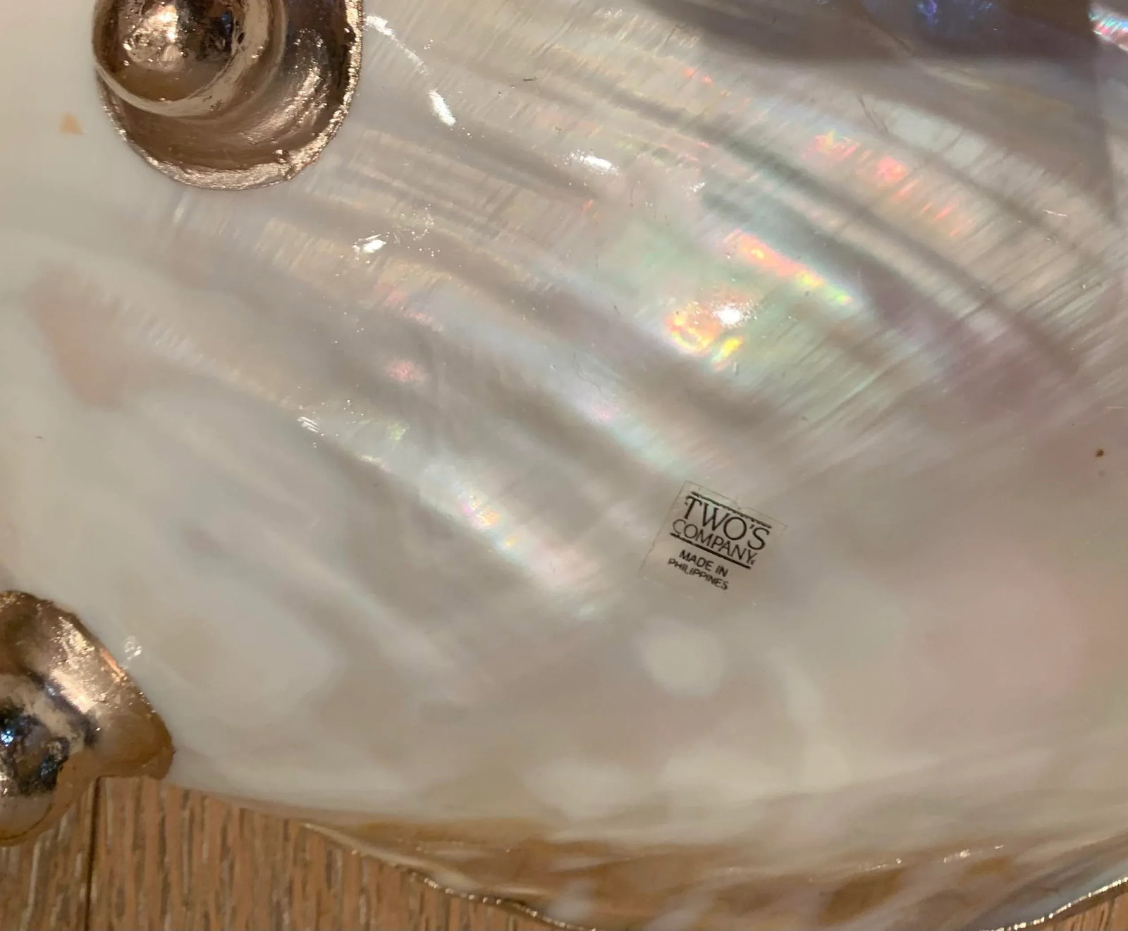Mid 20th Century Shell Serving Dish With Silver Leaf - 8