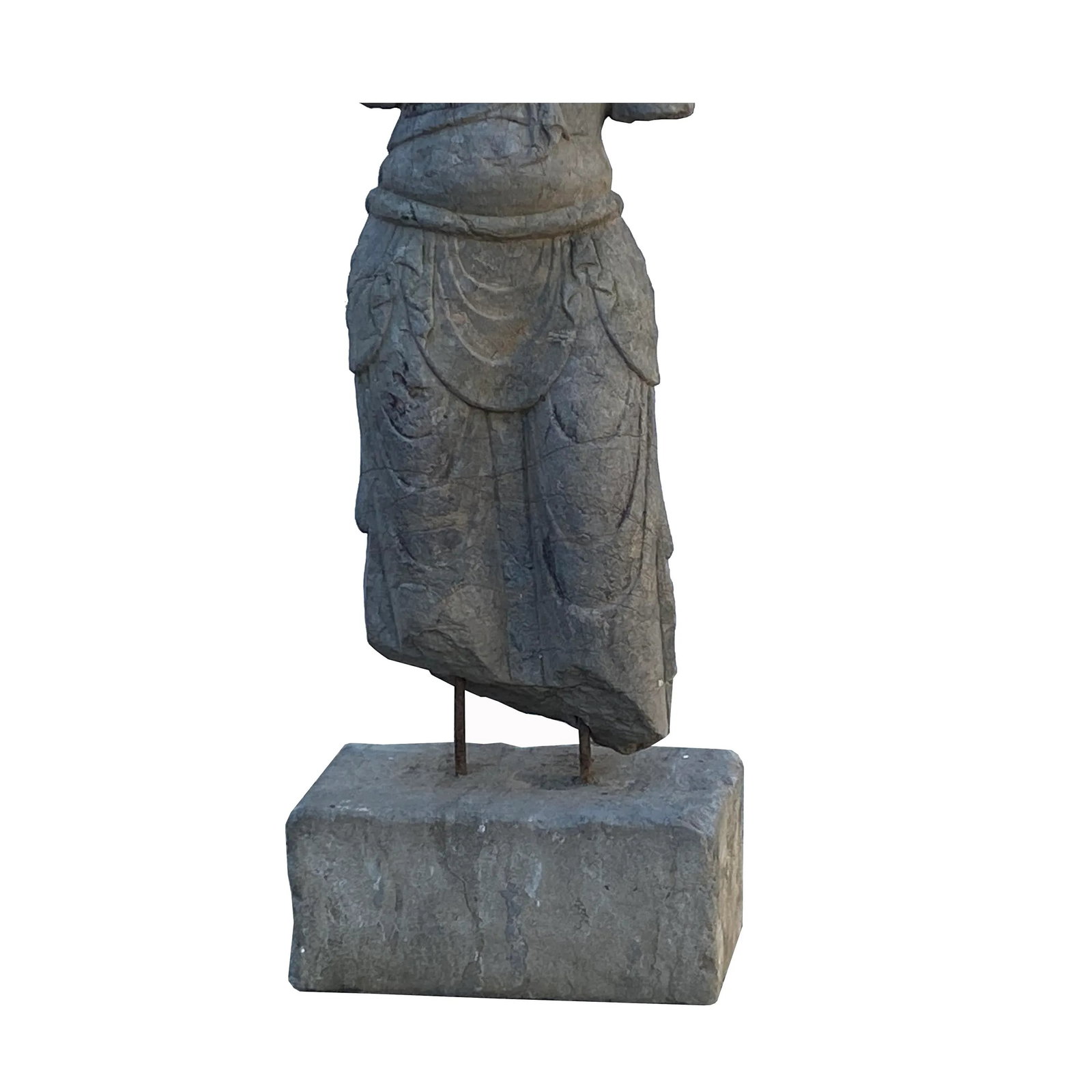 Chinese Stone Standing on Base Kwan Yin Tara Bodhisattva Statue - 6