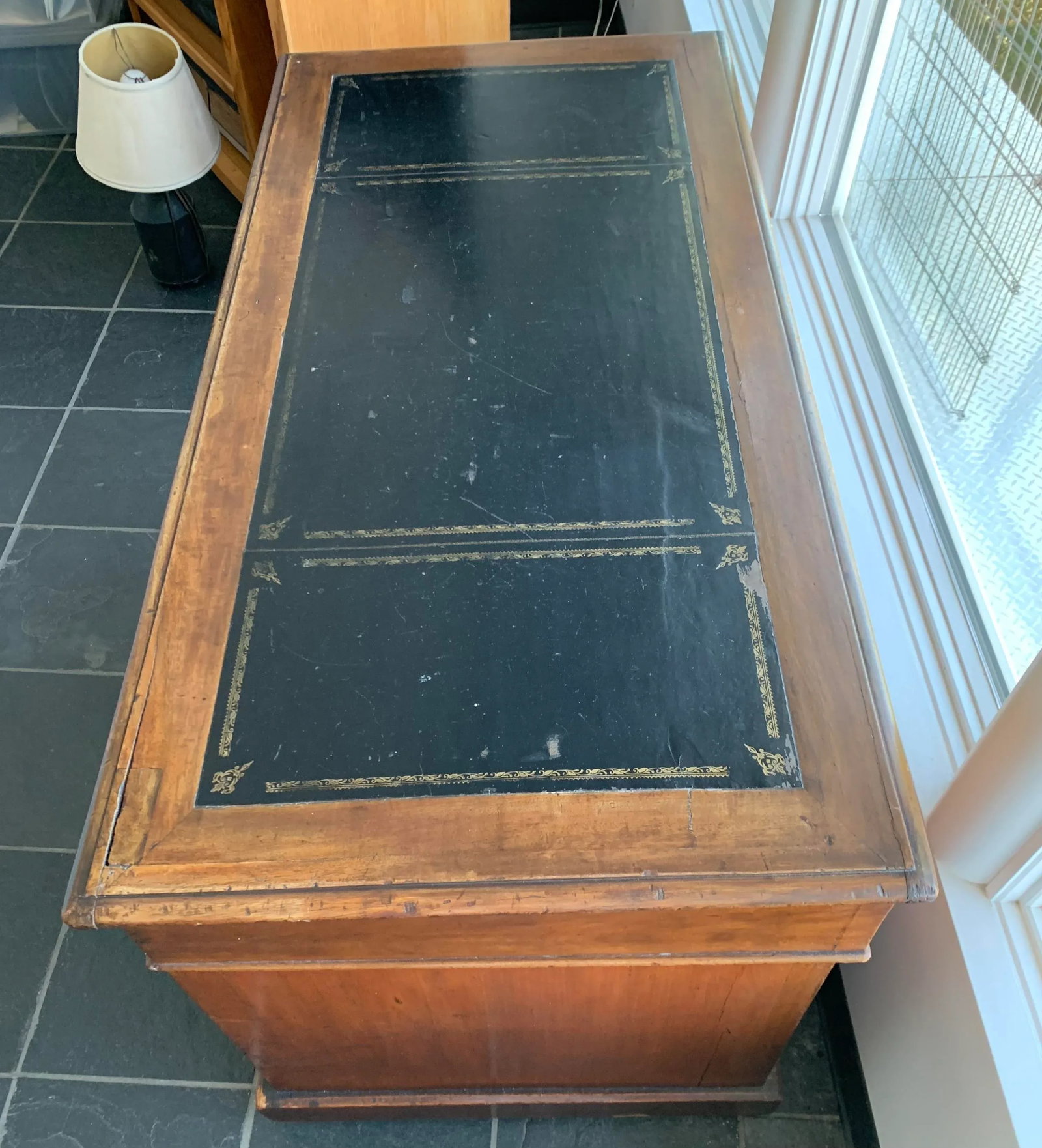 Antique American Colonial Wood Desk - 3