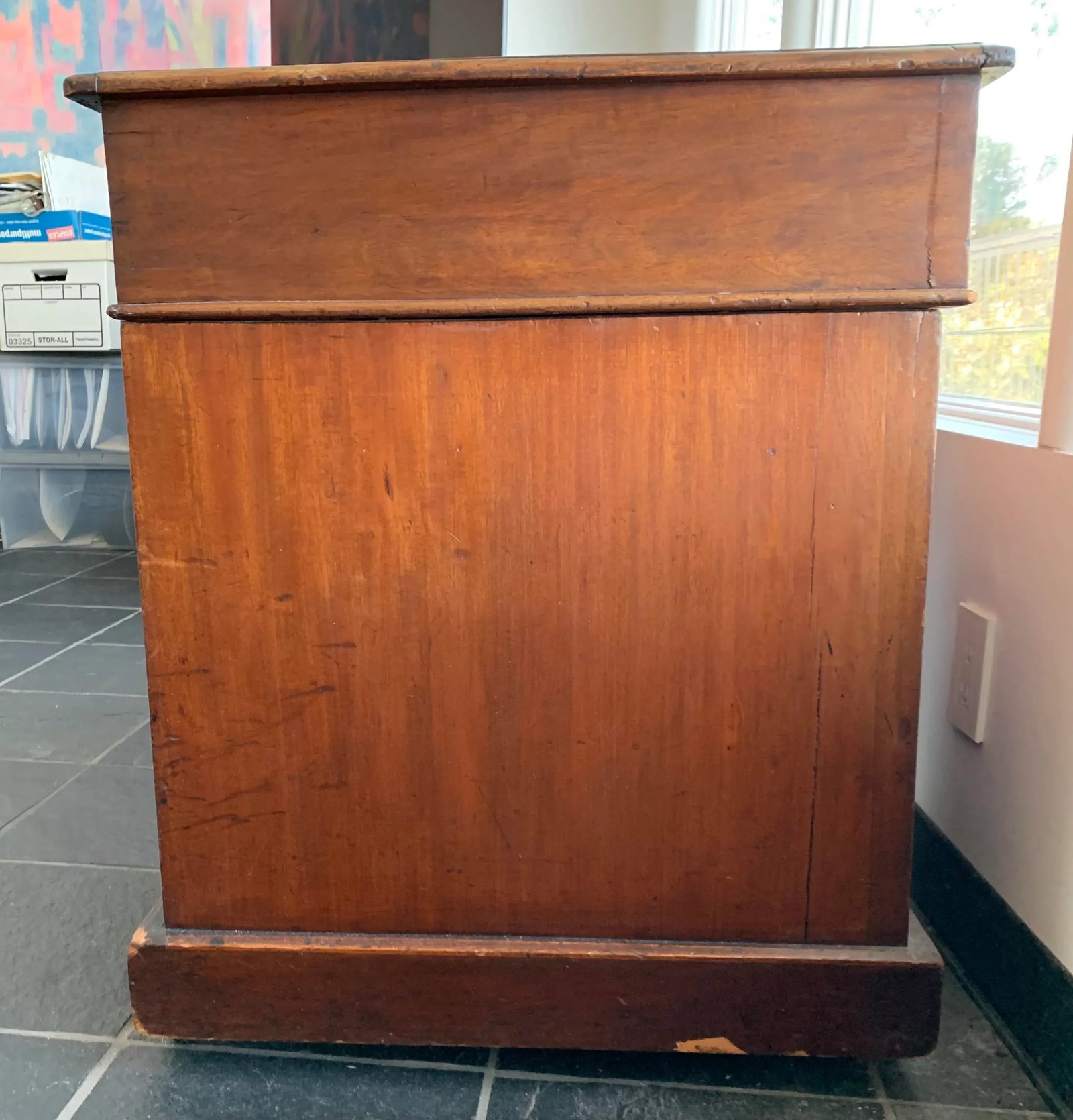 Antique American Colonial Wood Desk - 4