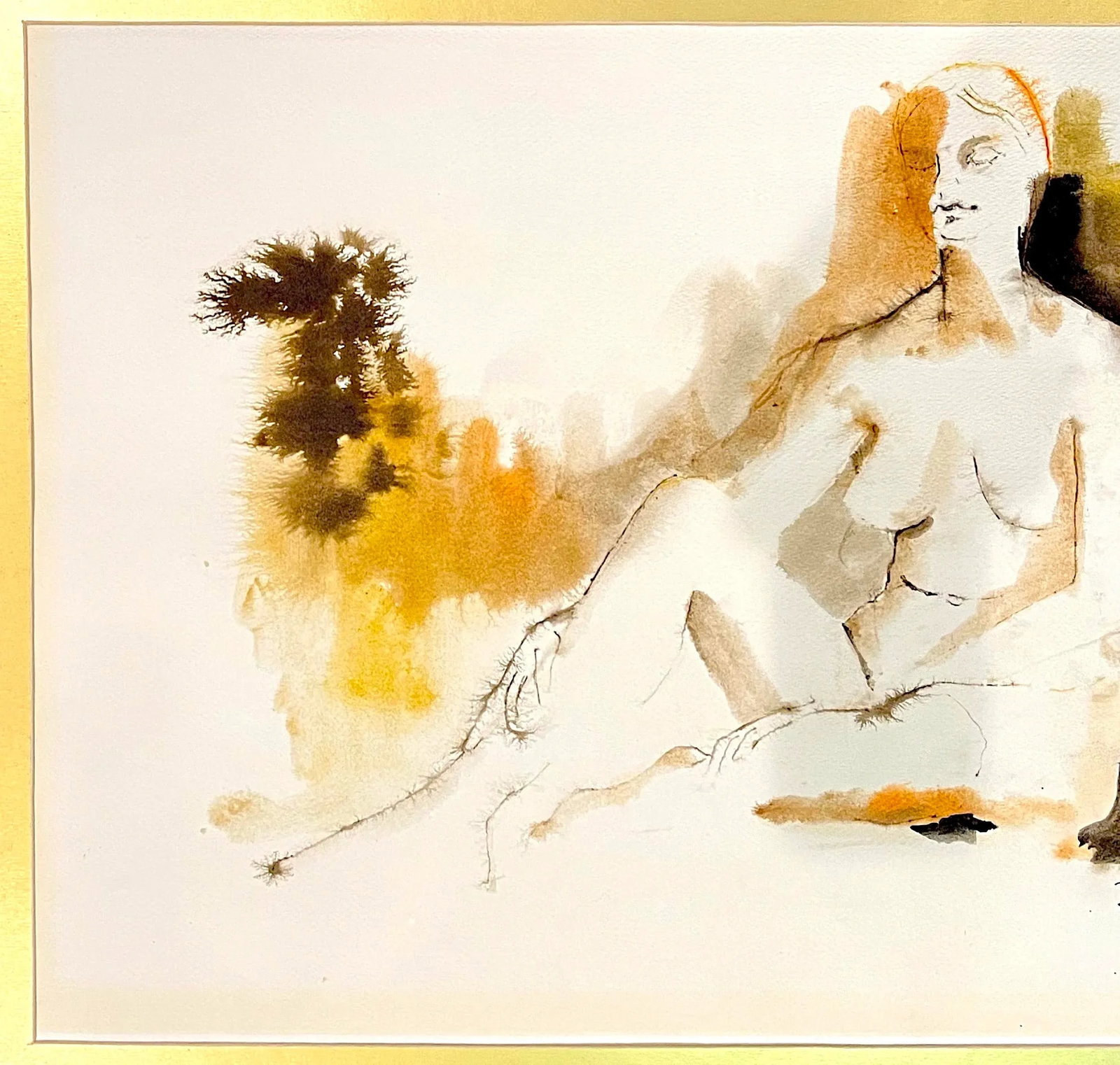 1973 Female Nude Watercolor Painting by Anne Breiholz, Framed - 3