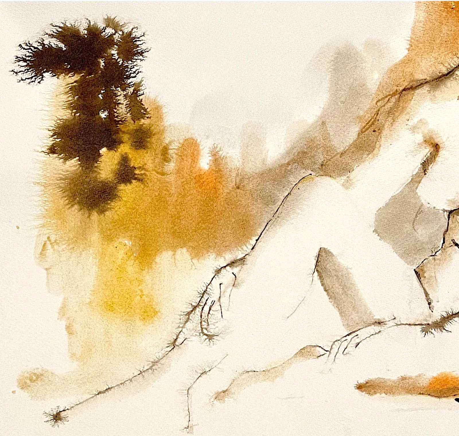 1973 Female Nude Watercolor Painting by Anne Breiholz, Framed - 5