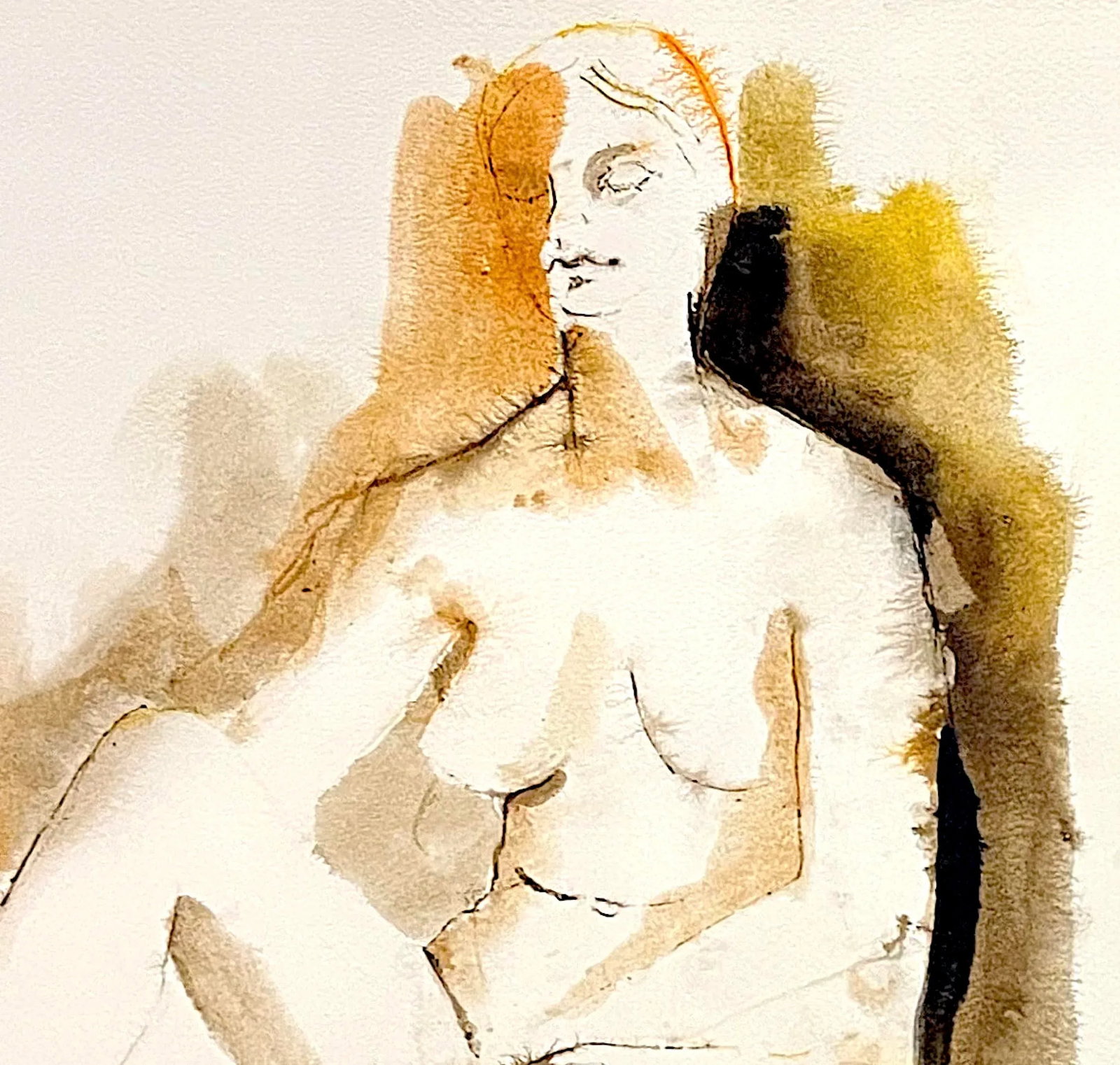 1973 Female Nude Watercolor Painting by Anne Breiholz, Framed - 6