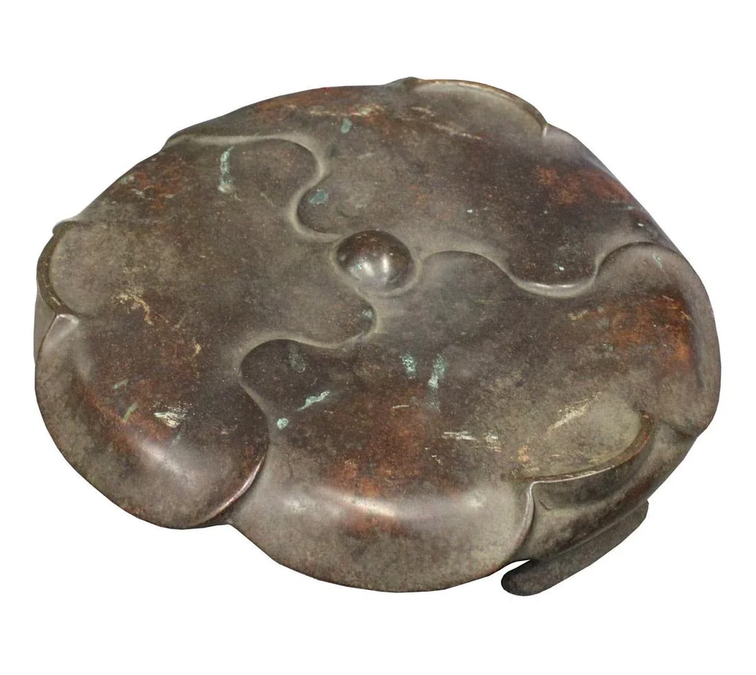 Vintage Chinese Lotus Theme Metal Ding Shape Incense Burner - 11