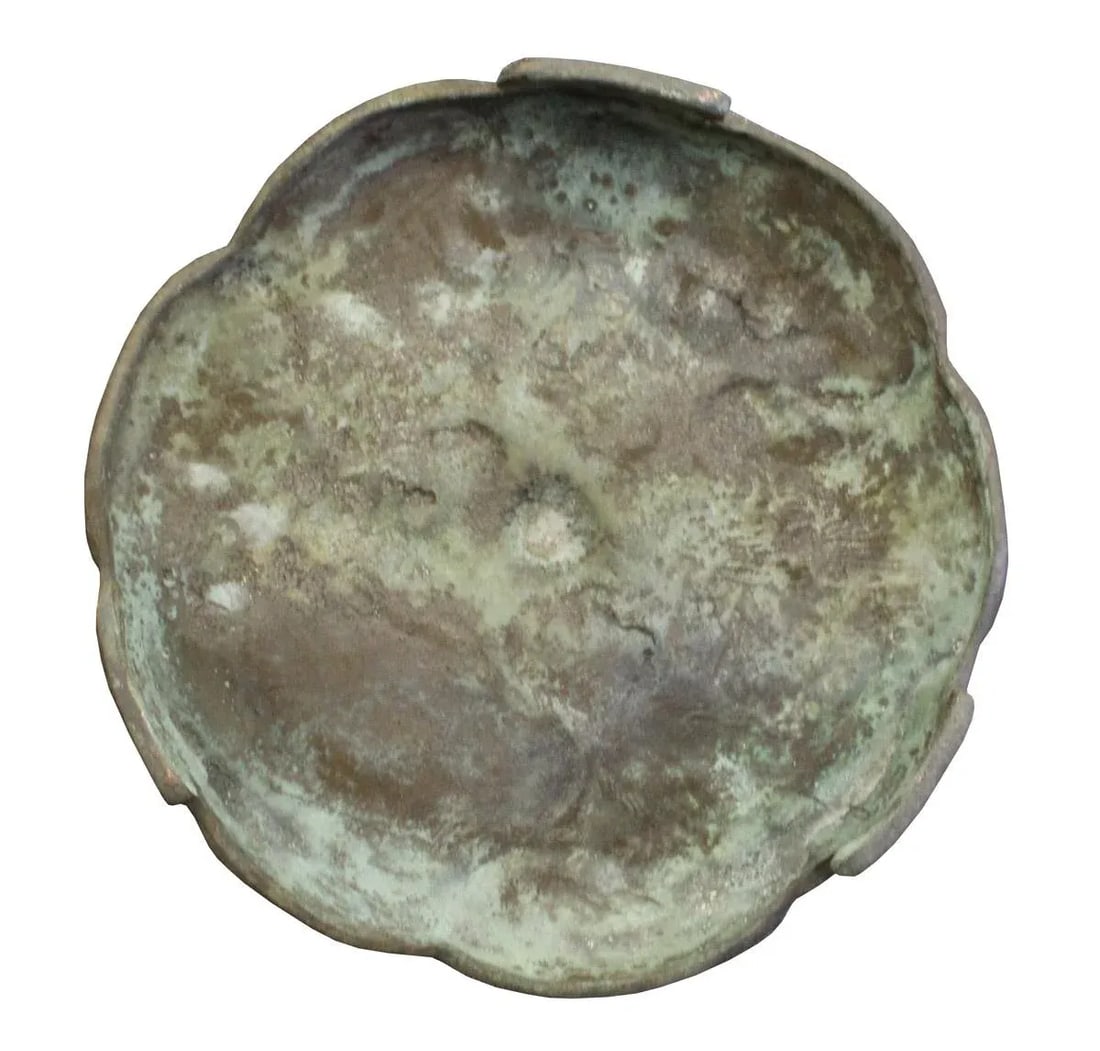 Vintage Chinese Lotus Theme Metal Ding Shape Incense Burner - 12