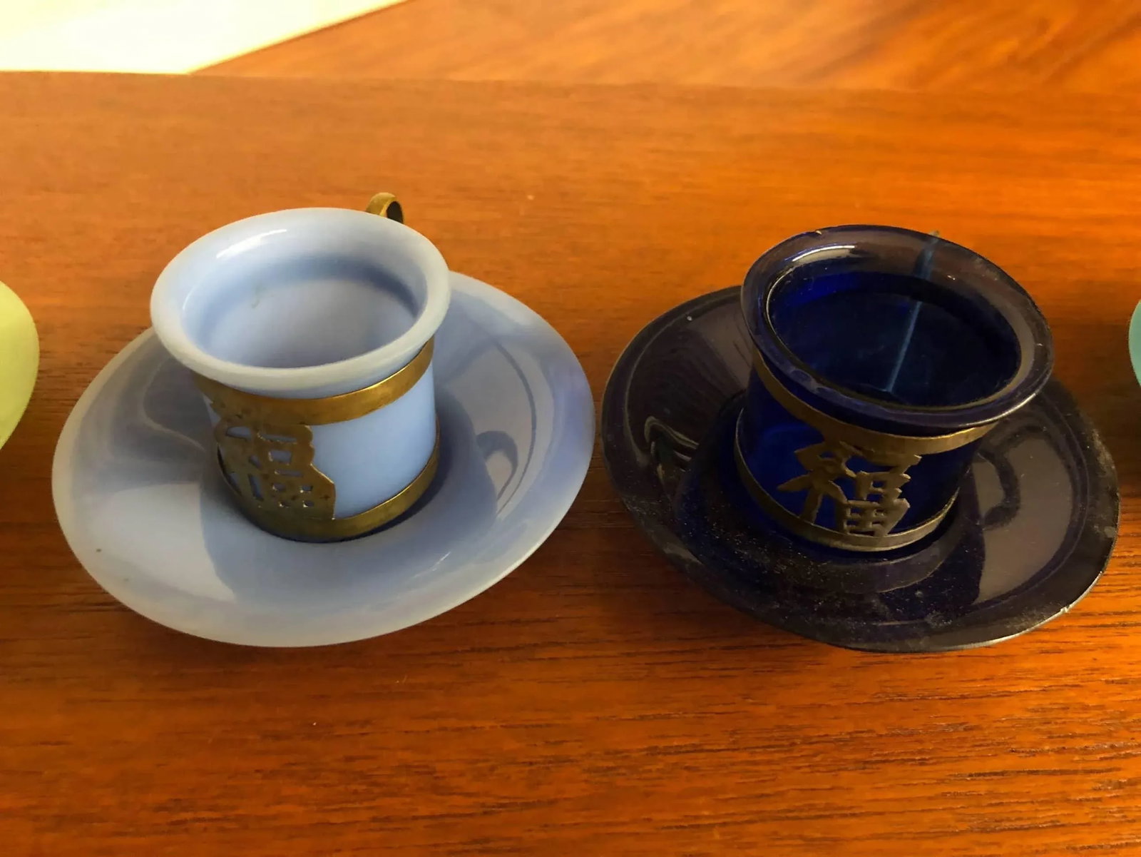 Old Chinese Peking Glass Cup and Saucers - Set of 6 - 3
