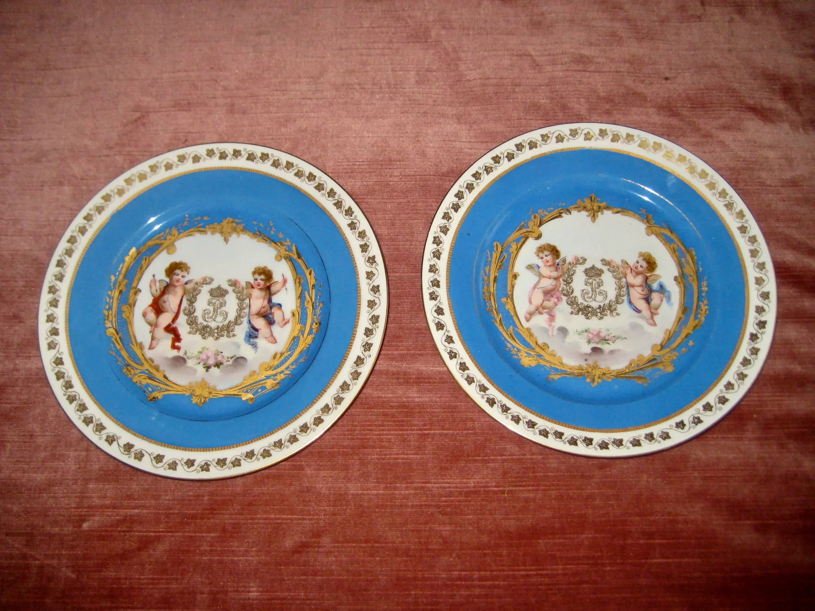 Antique Sevres Porcelaine Louis Philippe Chateau Des Tuileries Plates- a Pair - 13